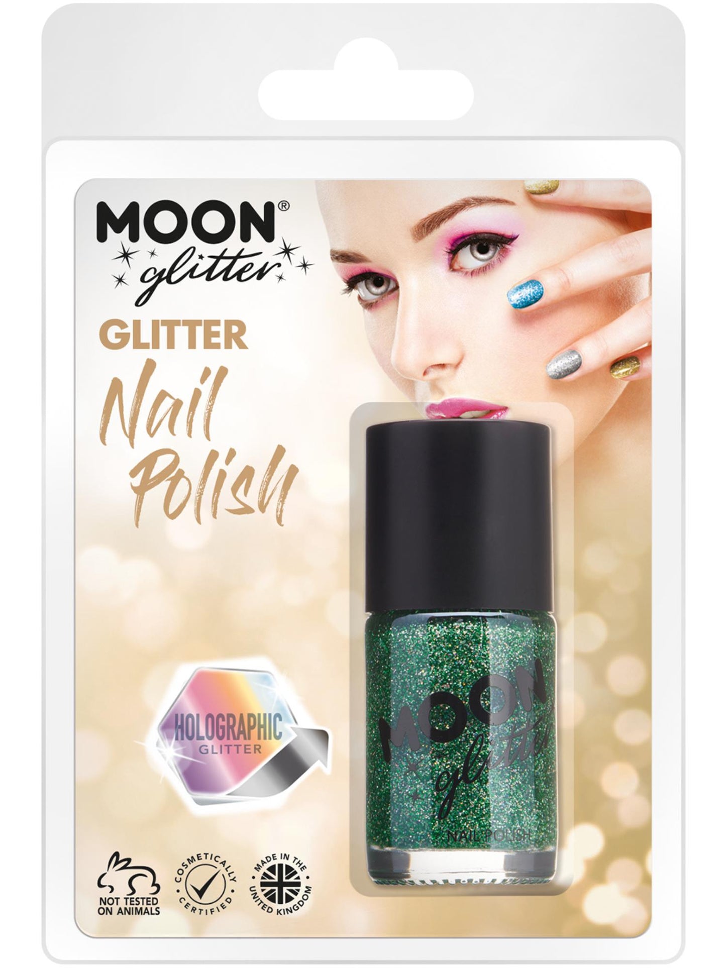 Moon Glitter Holographic Nail Polish, Green Wholesale