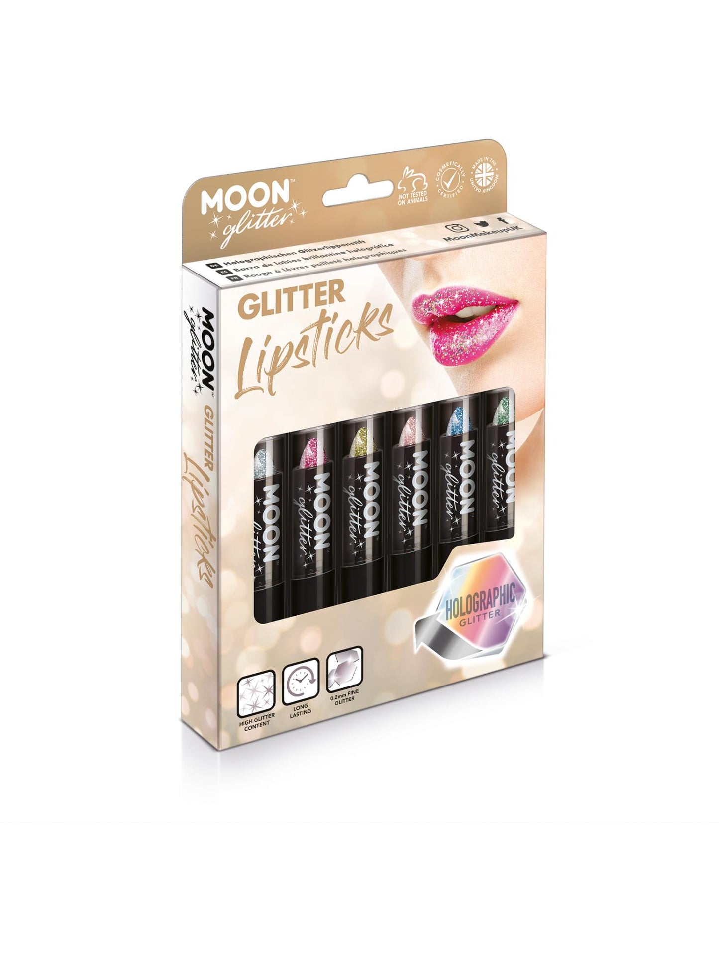 Moon Glitter Holographic Glitter Lipstick,Assorted Wholesale