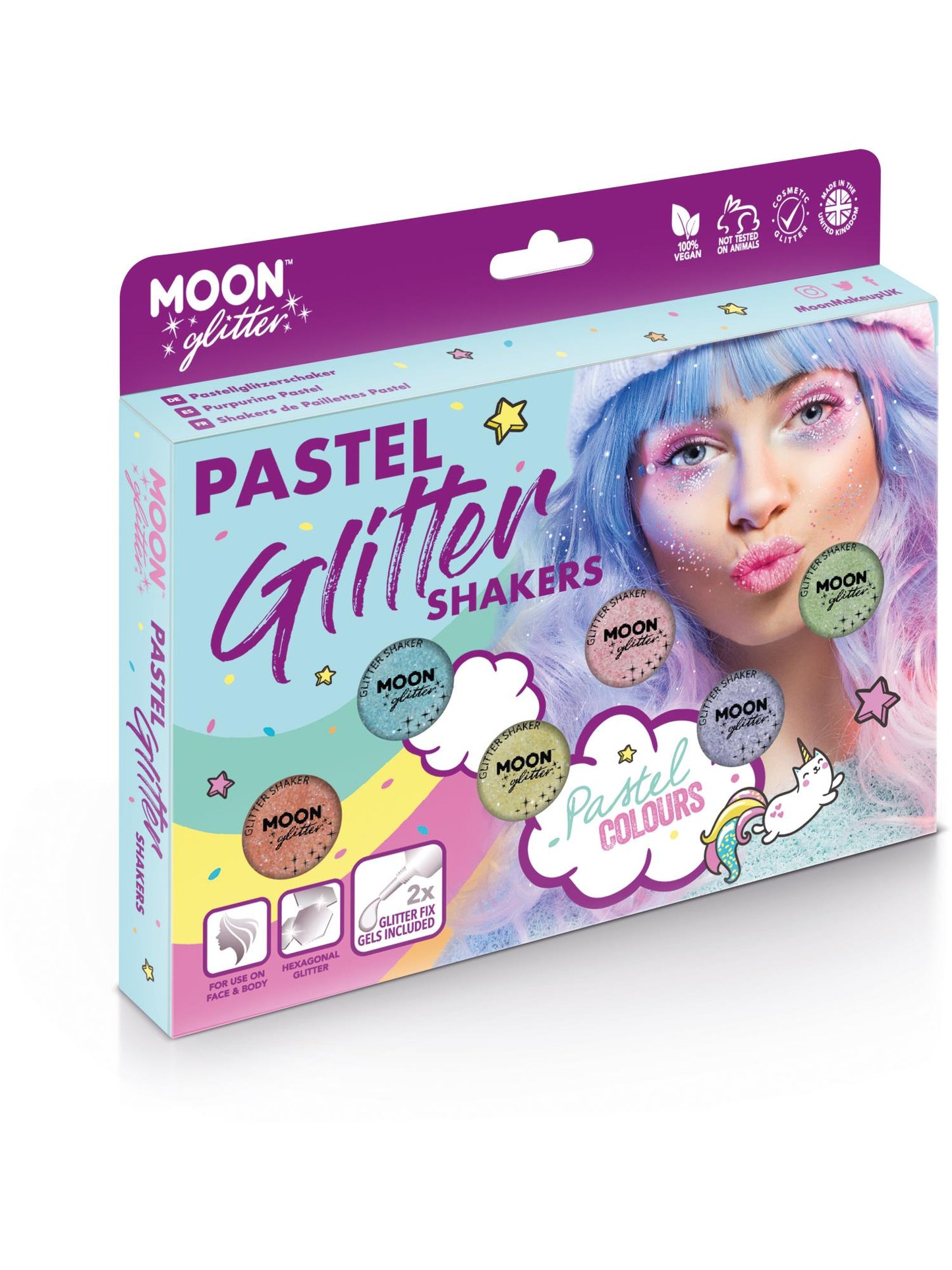 Moon Glitter Pastel Glitter Shakers, Assorted Wholesale