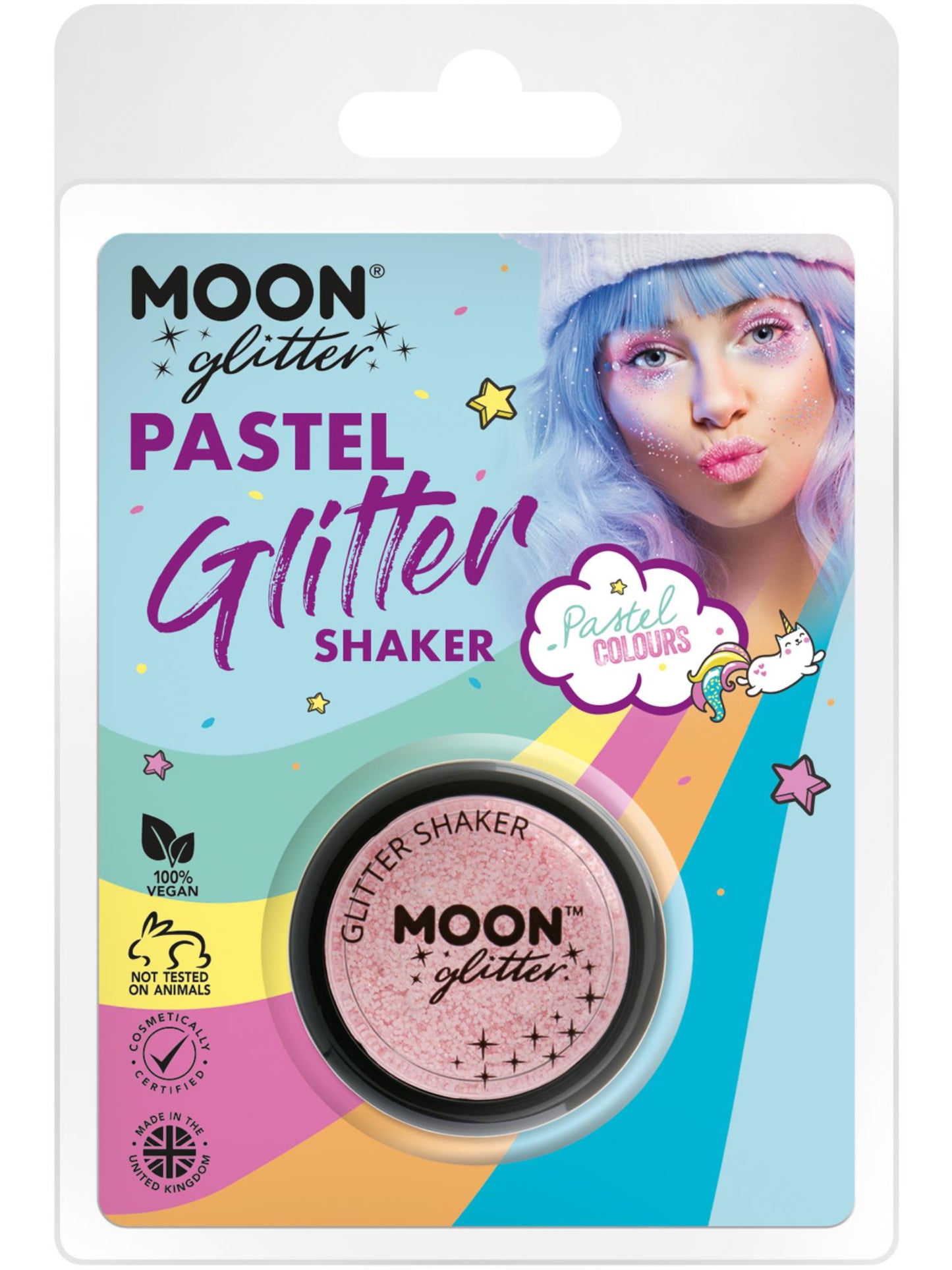 Moon Glitter Pastel Glitter Shakers, Baby Pink Wholesale