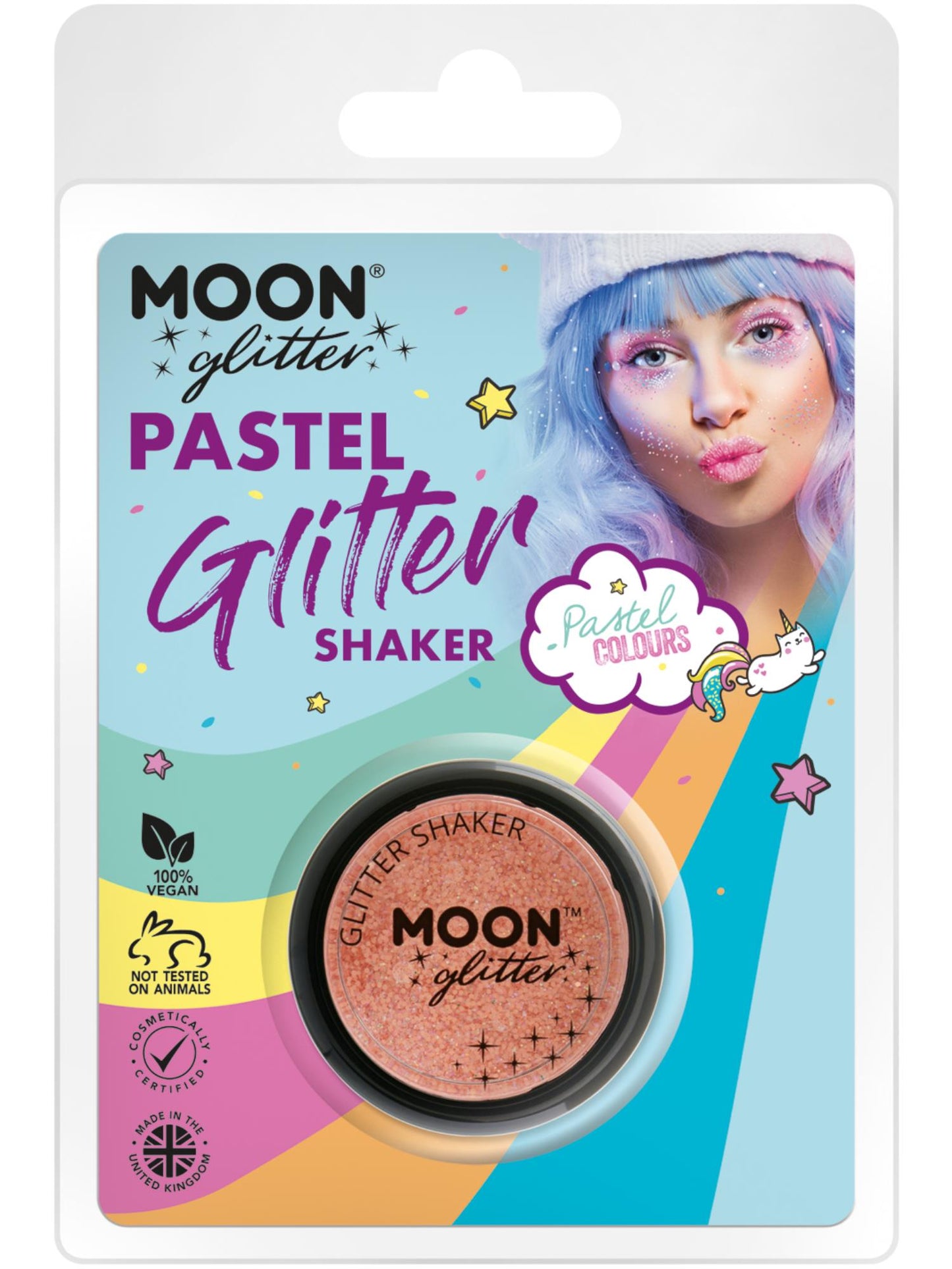 Moon Glitter Pastel Glitter Shakers, Peach Wholesale
