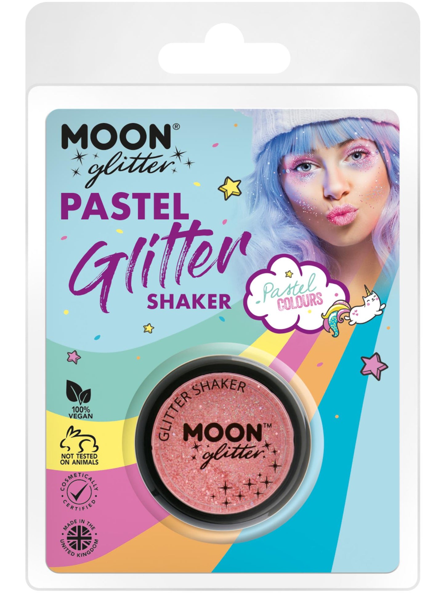 Moon Glitter Pastel Glitter Shakers, Coral Wholesale