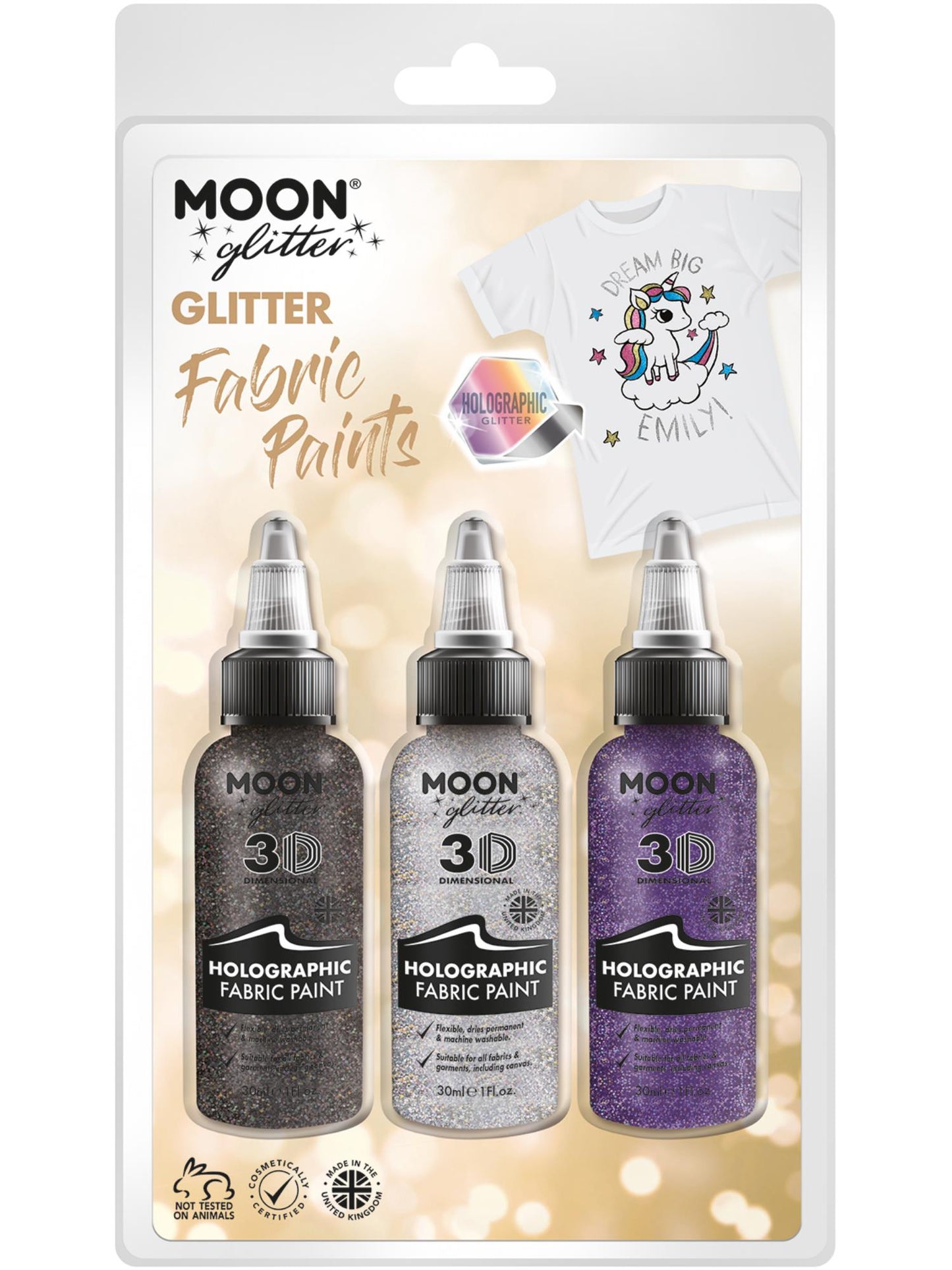 Moon Glitter Holographic Glitter Fabric Paint, Wholesale