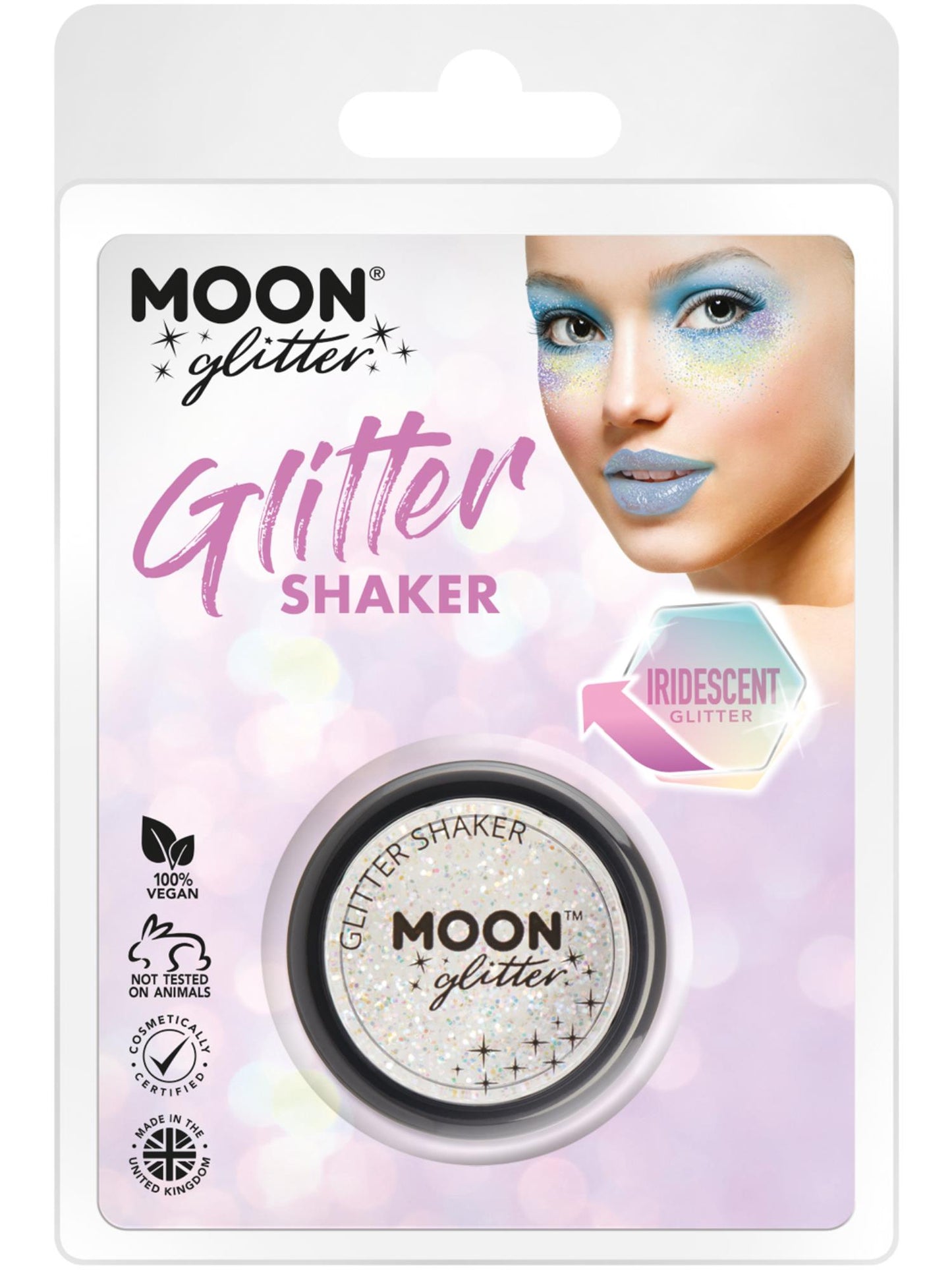 Moon Glitter Iridescent Glitter Shakers, White Wholesale