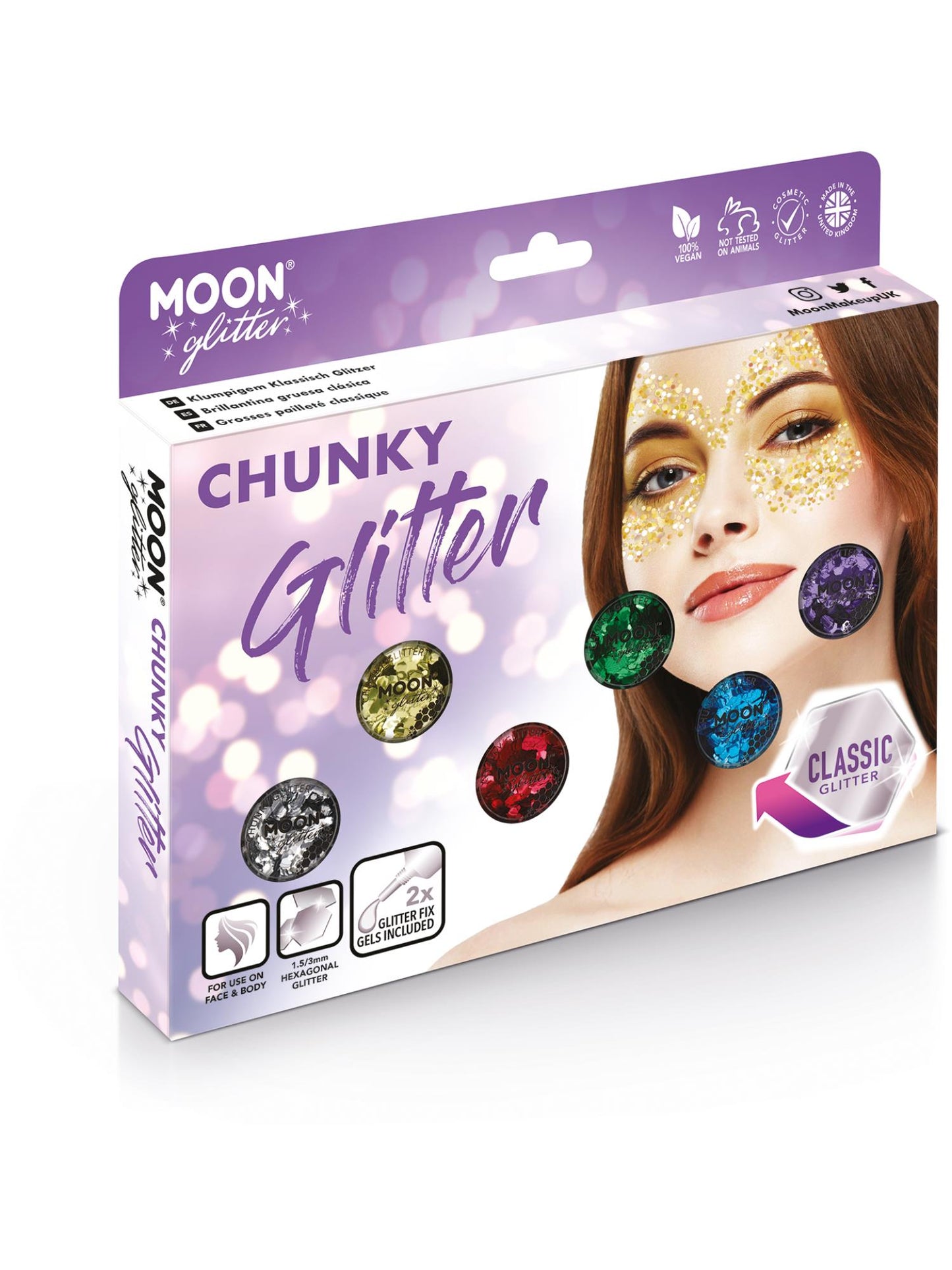 Moon Glitter Classic Chunky Glitter, Assorted Wholesale