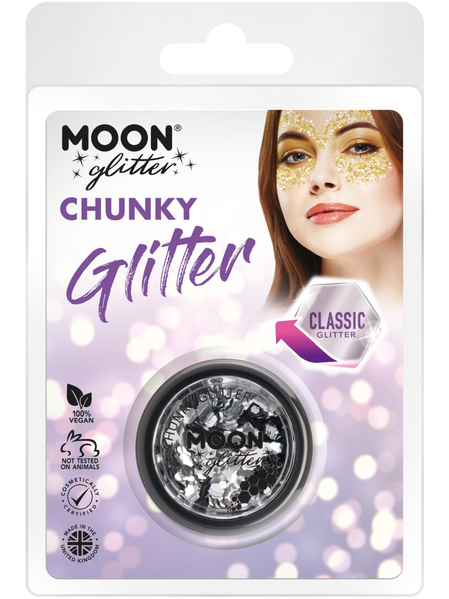 Moon Glitter Classic Chunky Glitter, Silver Wholesale