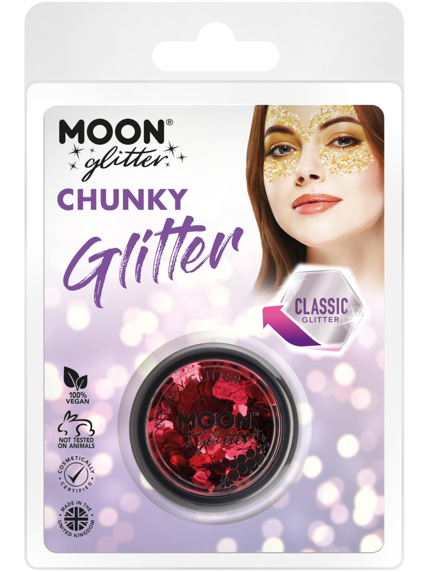 Moon Glitter Classic Chunky Glitter, Red Wholesale