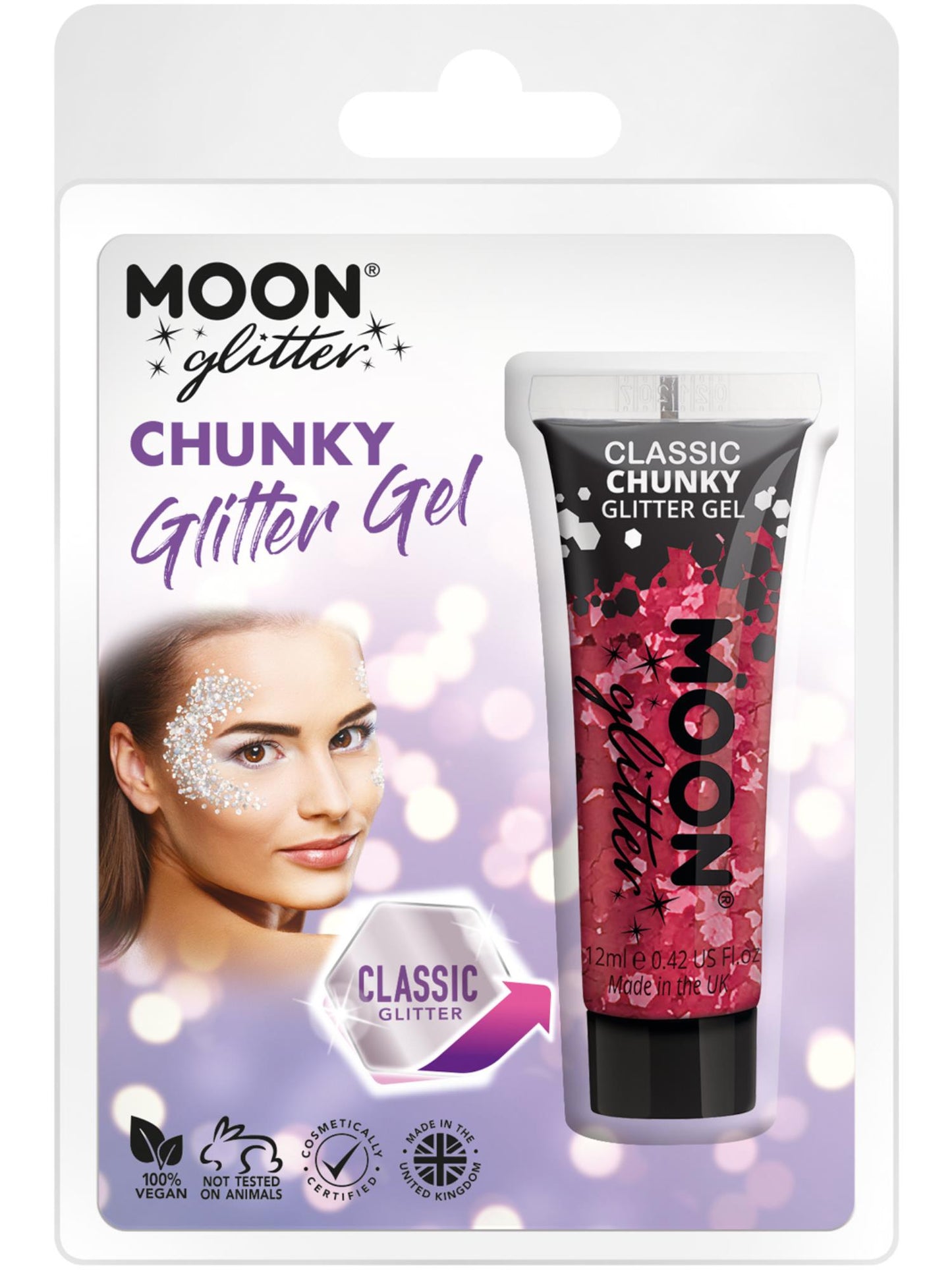 Moon Glitter Classic Chunky Glitter Gel, Red Wholesale