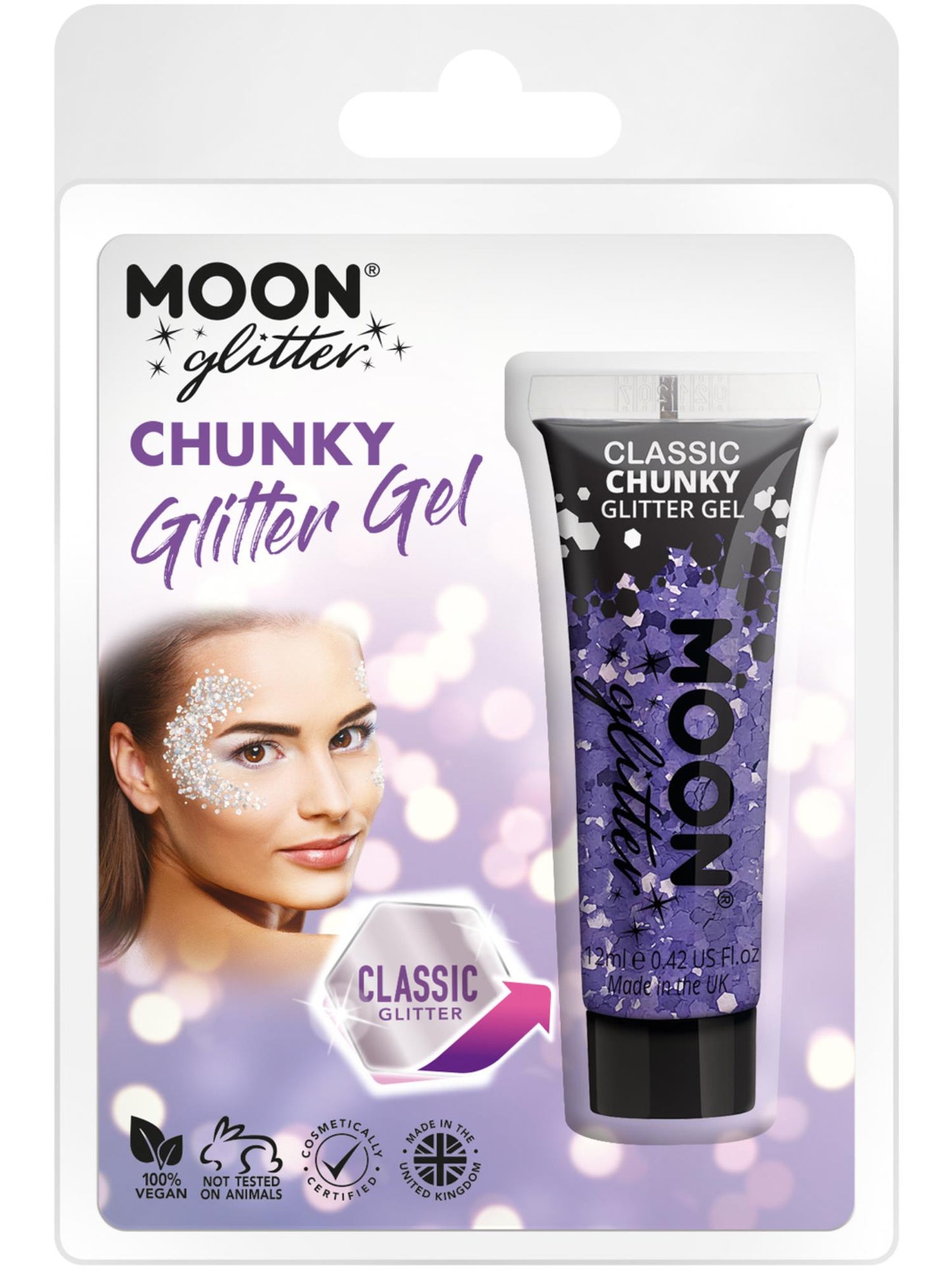 Moon Glitter Classic Chunky Glitter Gel, Lavender Wholesale