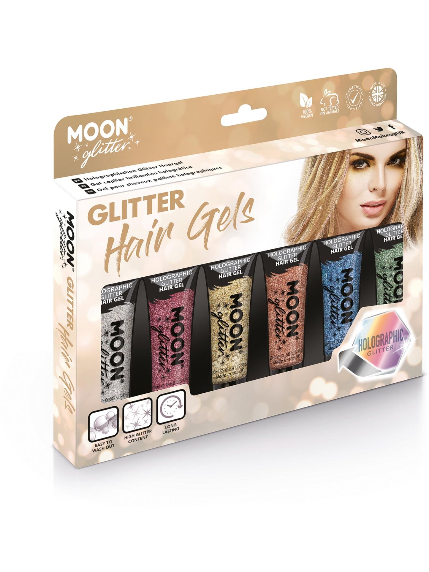 Moon Glitter Holographic Glitter Hair Gel Wholesale