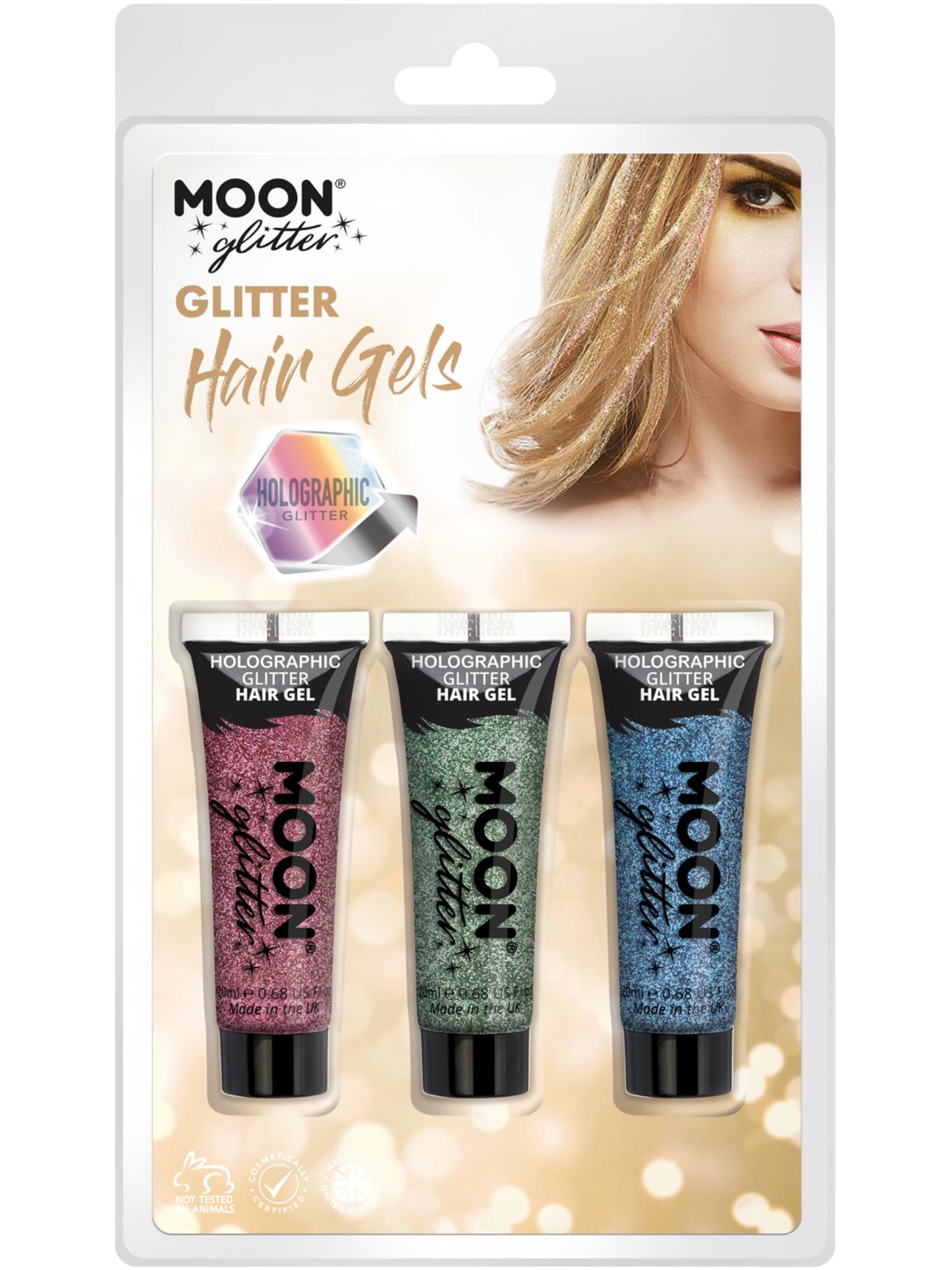 Moon Glitter Holographic Glitter Hair Gel, Wholesale