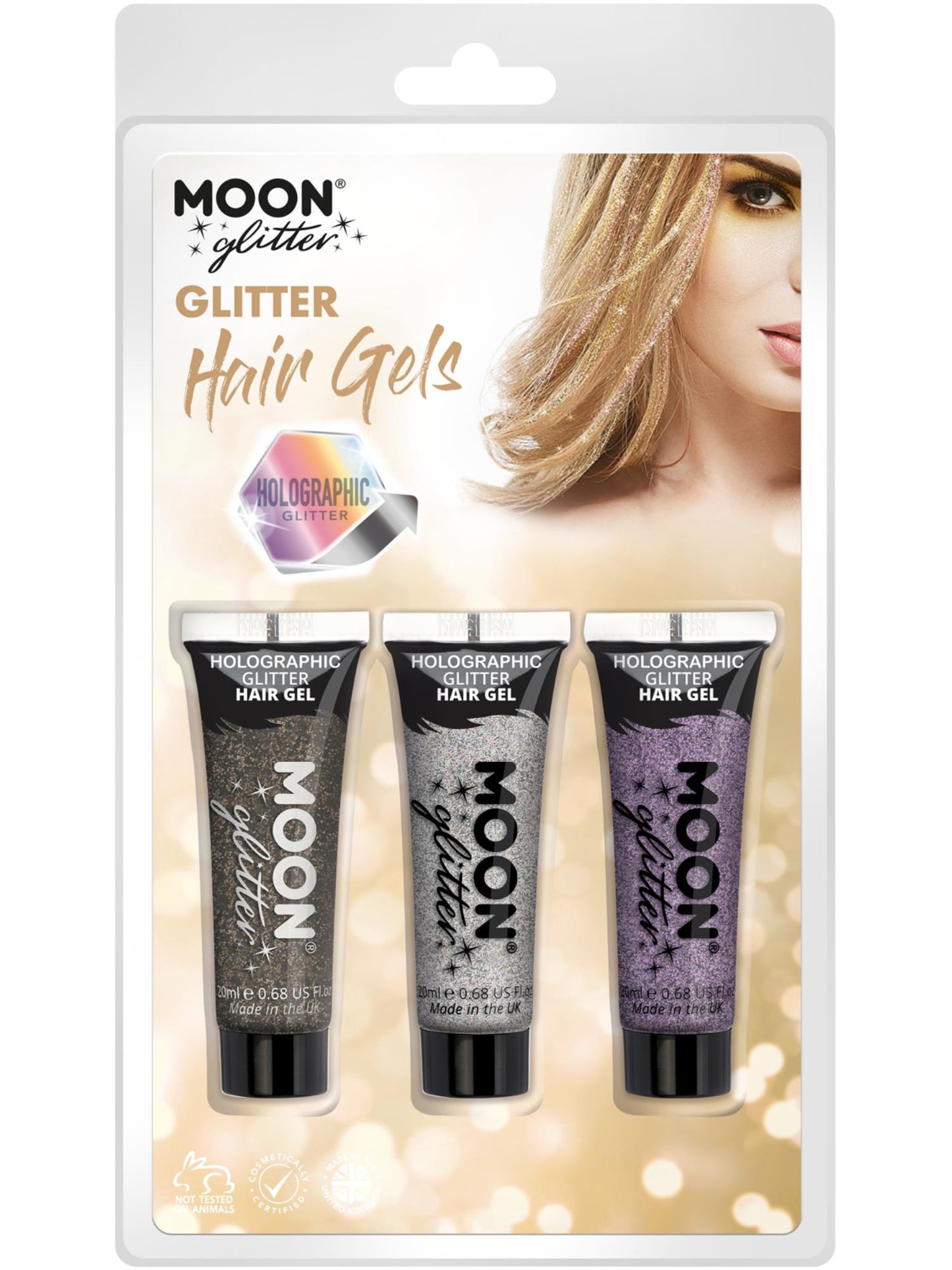 Moon Glitter Holographic Glitter Hair Gel, Wholesale