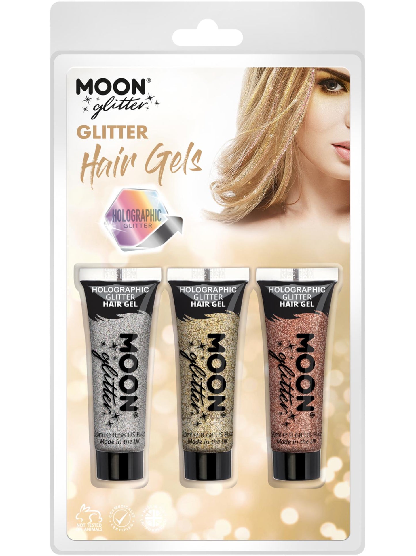 Moon Glitter Holographic Glitter Hair Gel, Wholesale