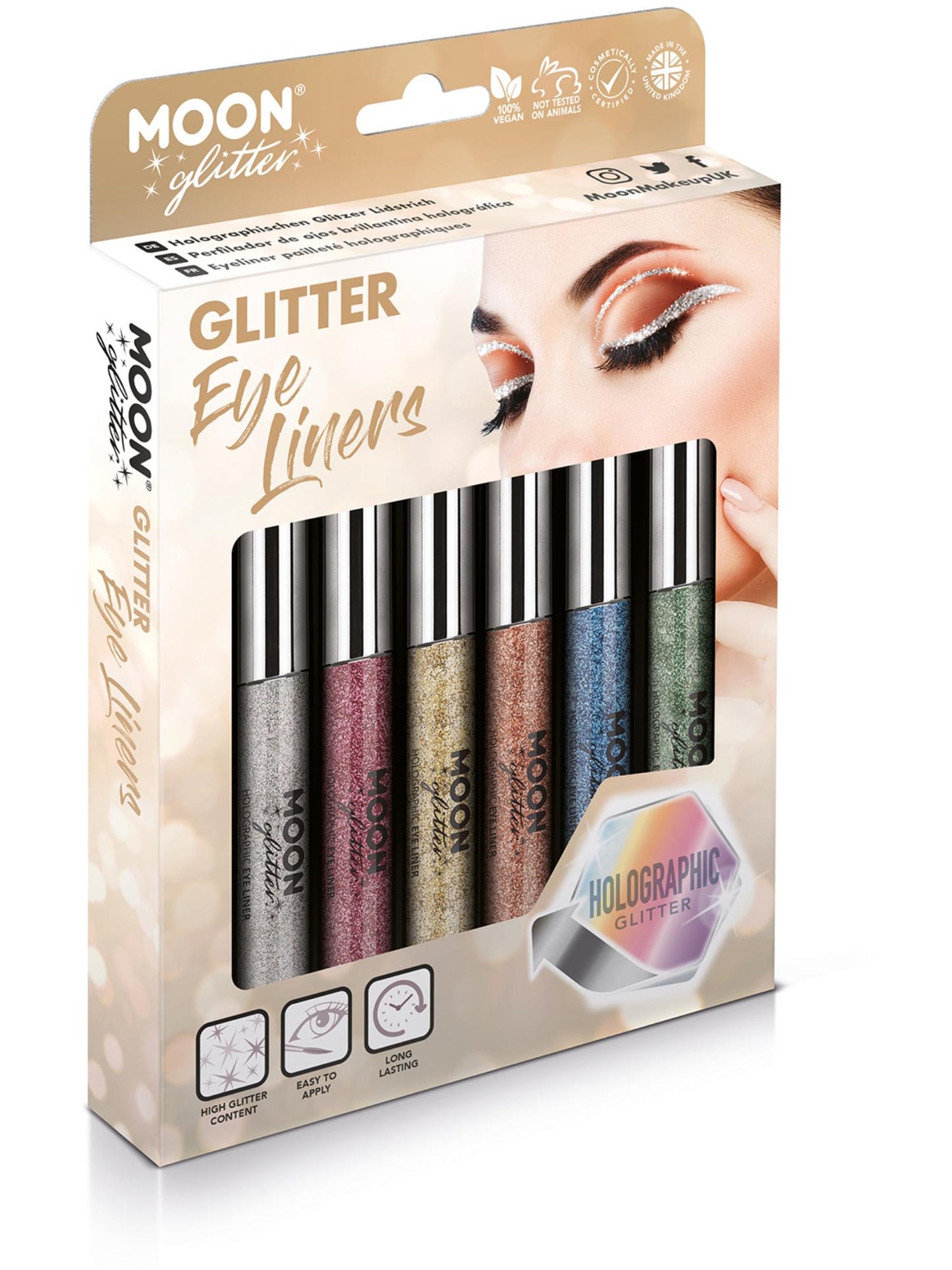 Moon Glitter Holographic Glitter Eye Liner, Assort Wholesale
