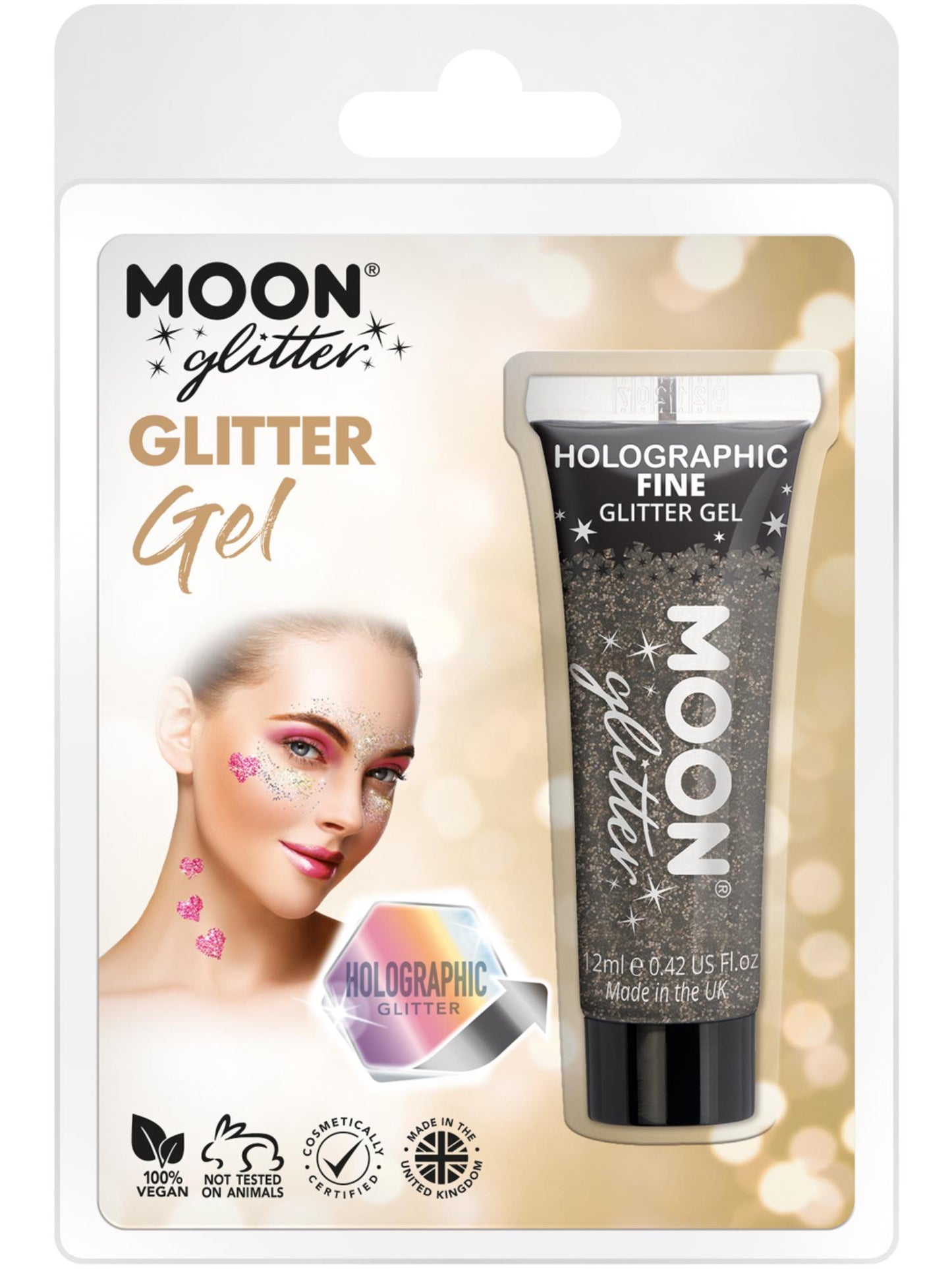 Moon Glitter Holographic Fine Glitter Gel, Black Wholesale