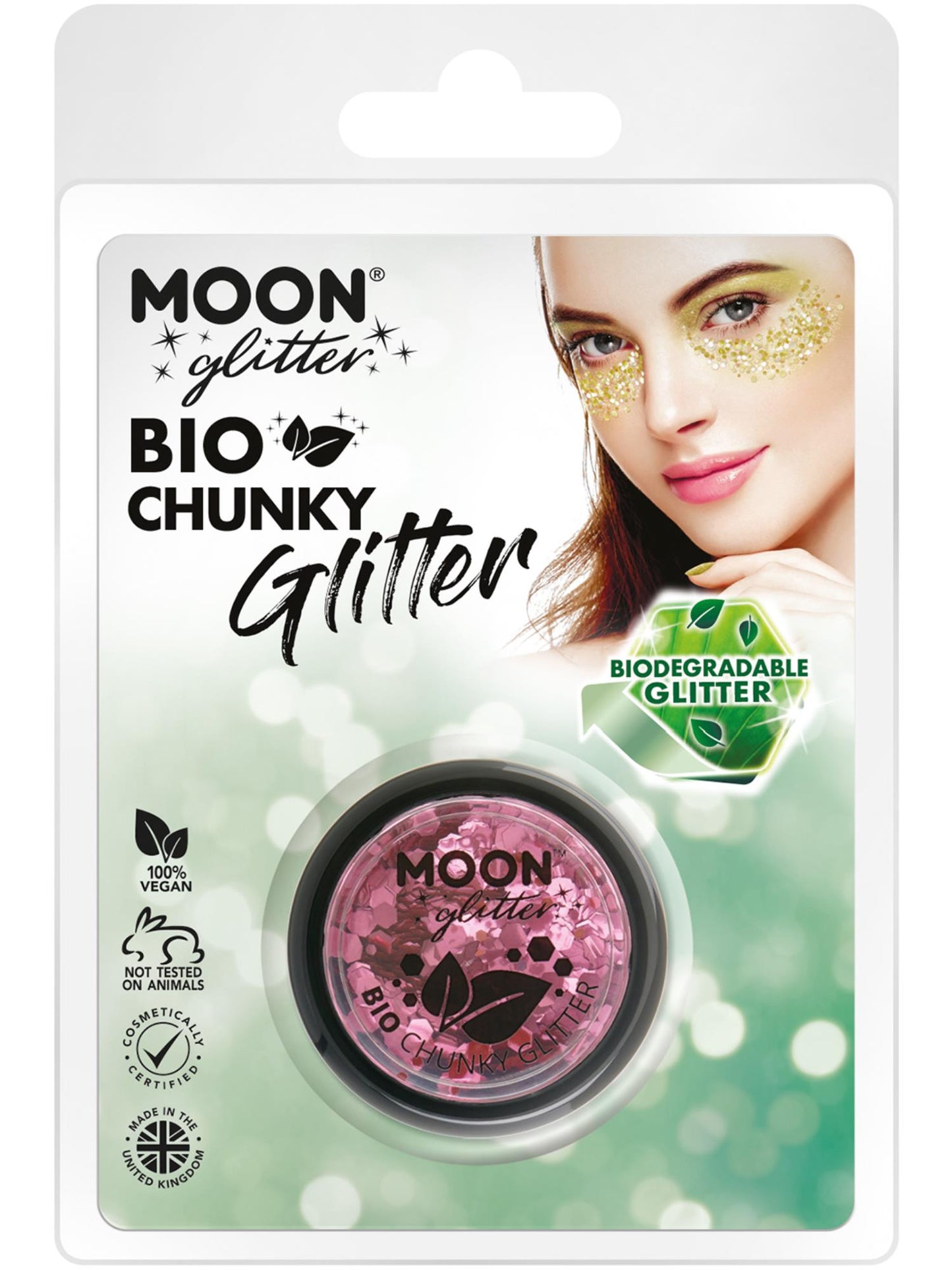 Moon Glitter Bio Chunky Glitter, Pink Wholesale