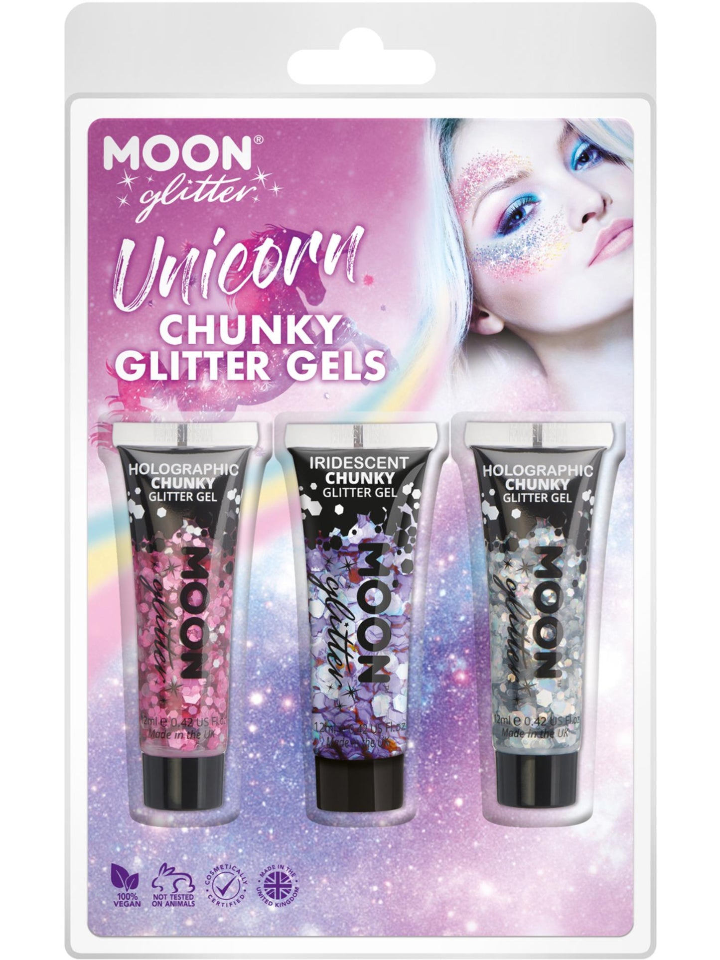 Moon Glitter Themed Clamshells, Pink Wholesale