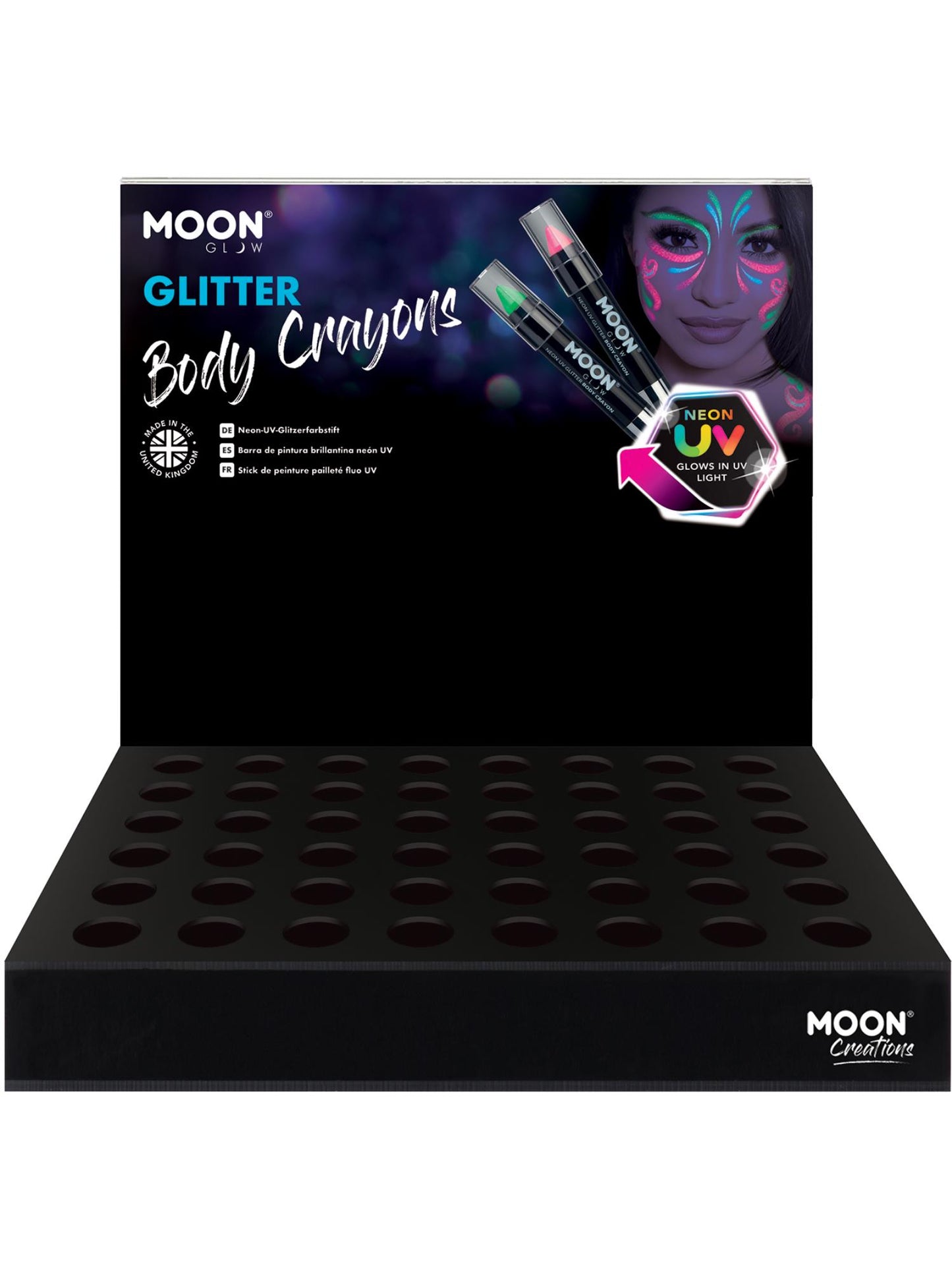 Moon Glow - Neon UV Glitter Body Crayons, Wholesale