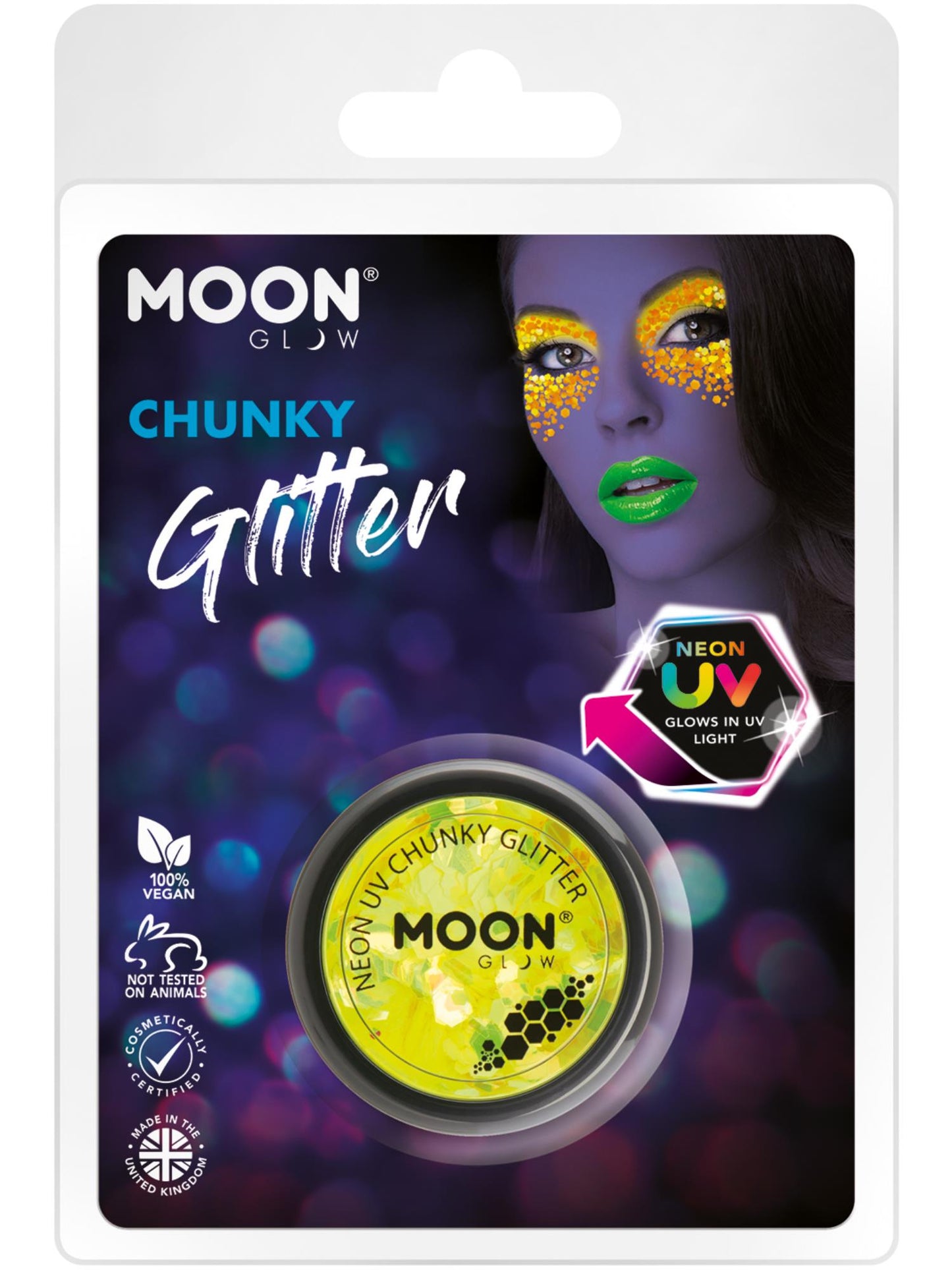 Moon Glow - Neon UV Chunky Glitter, Yellow Wholesale