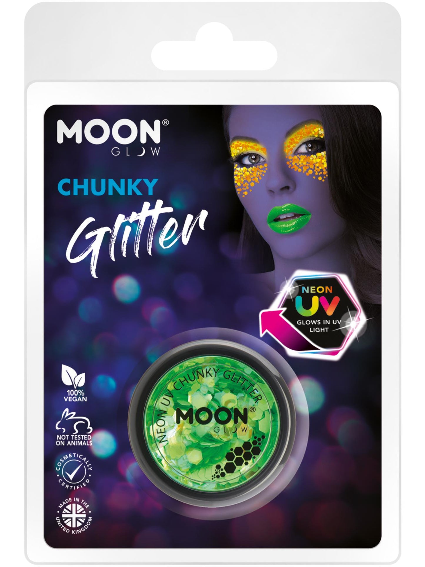 Moon Glow - Neon UV Chunky Glitter, Green Wholesale