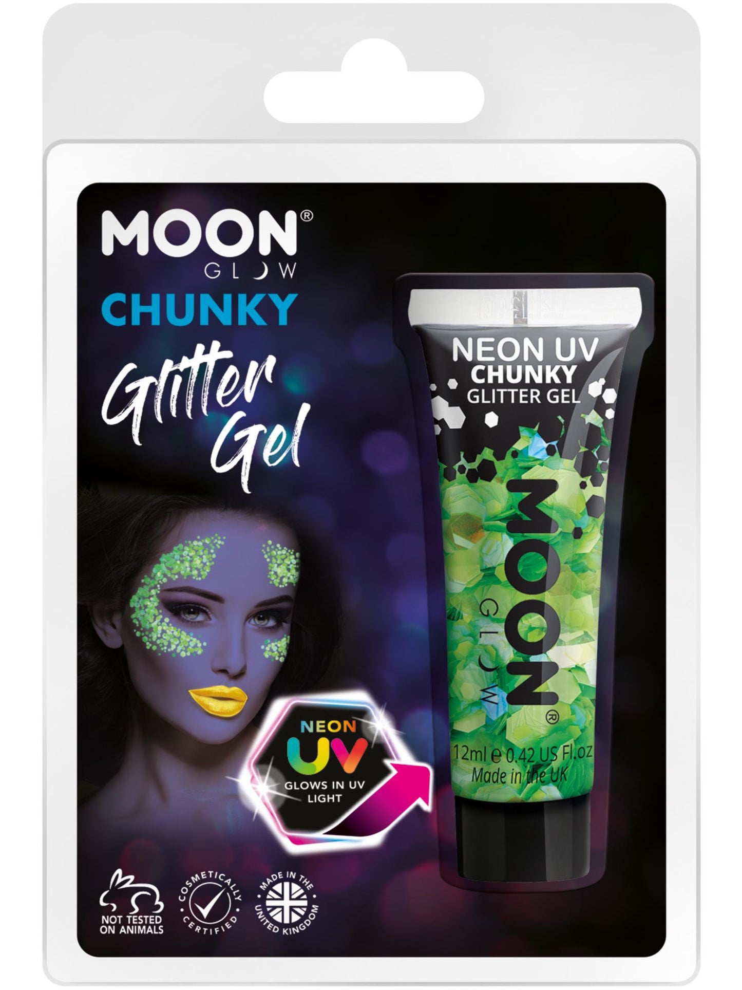 Moon Glow - Neon UV Chunky Glitter Gel, Green Wholesale