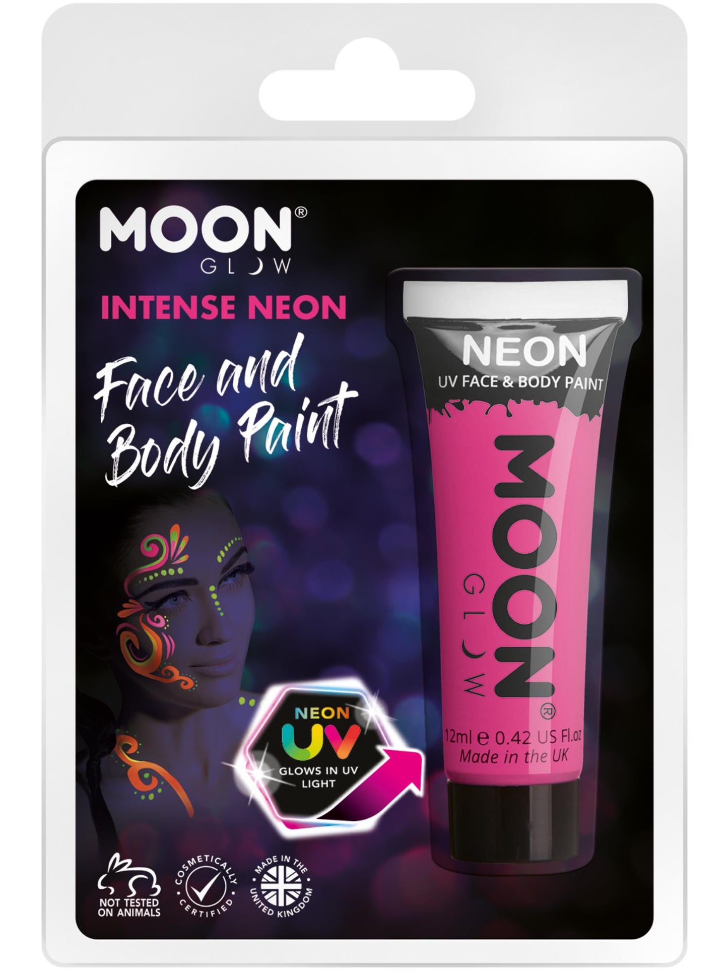 Moon Glow Intense Neon UV Face Paint, Intense Pink Wholesale