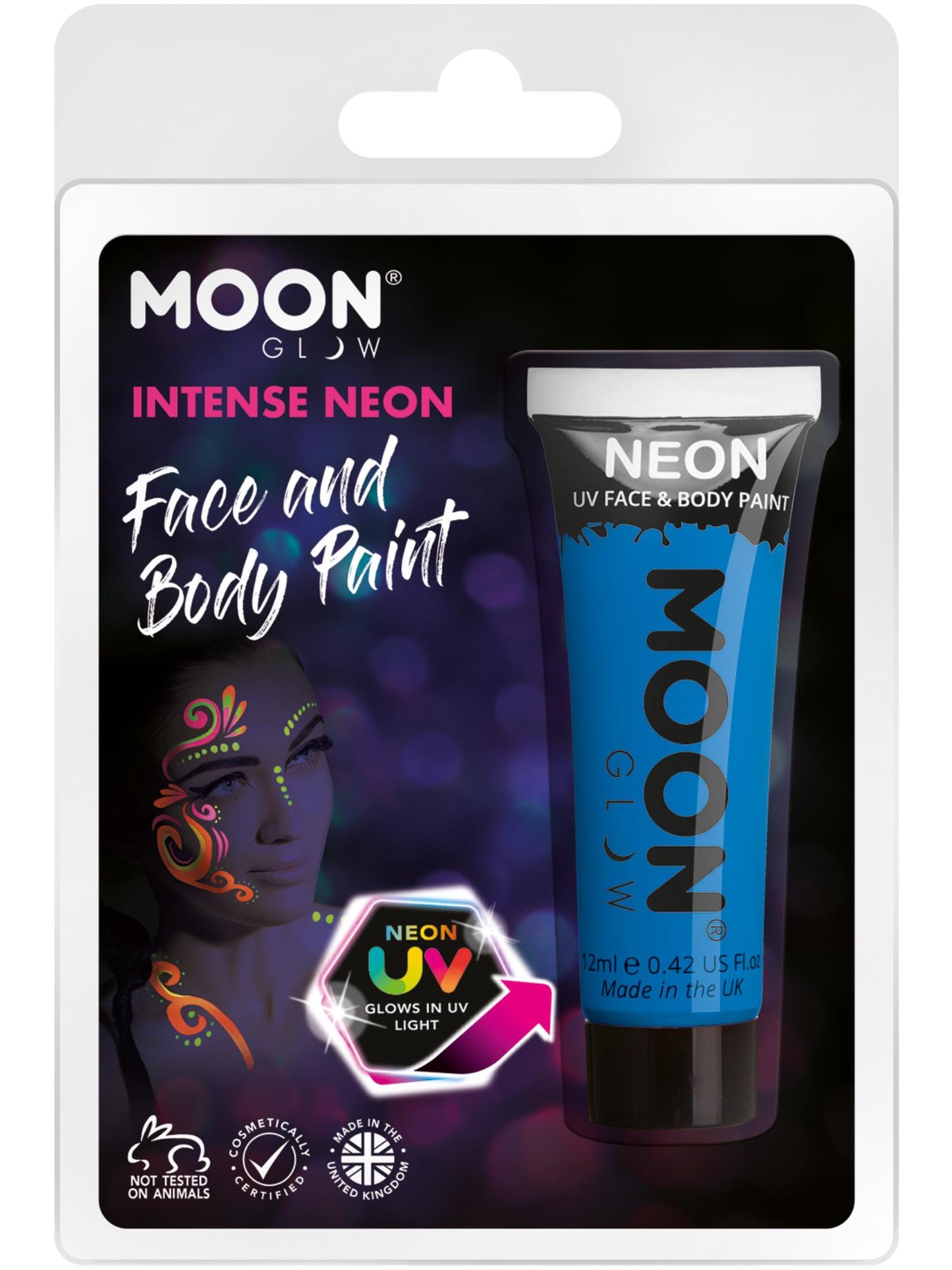 Moon Glow Intense Neon UV Face Paint, Intense Blue Wholesale