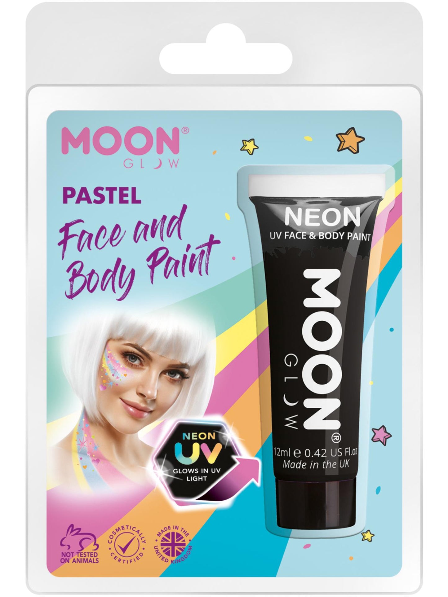 Moon Glow Pastel Neon UV Face Paint, Black Wholesale