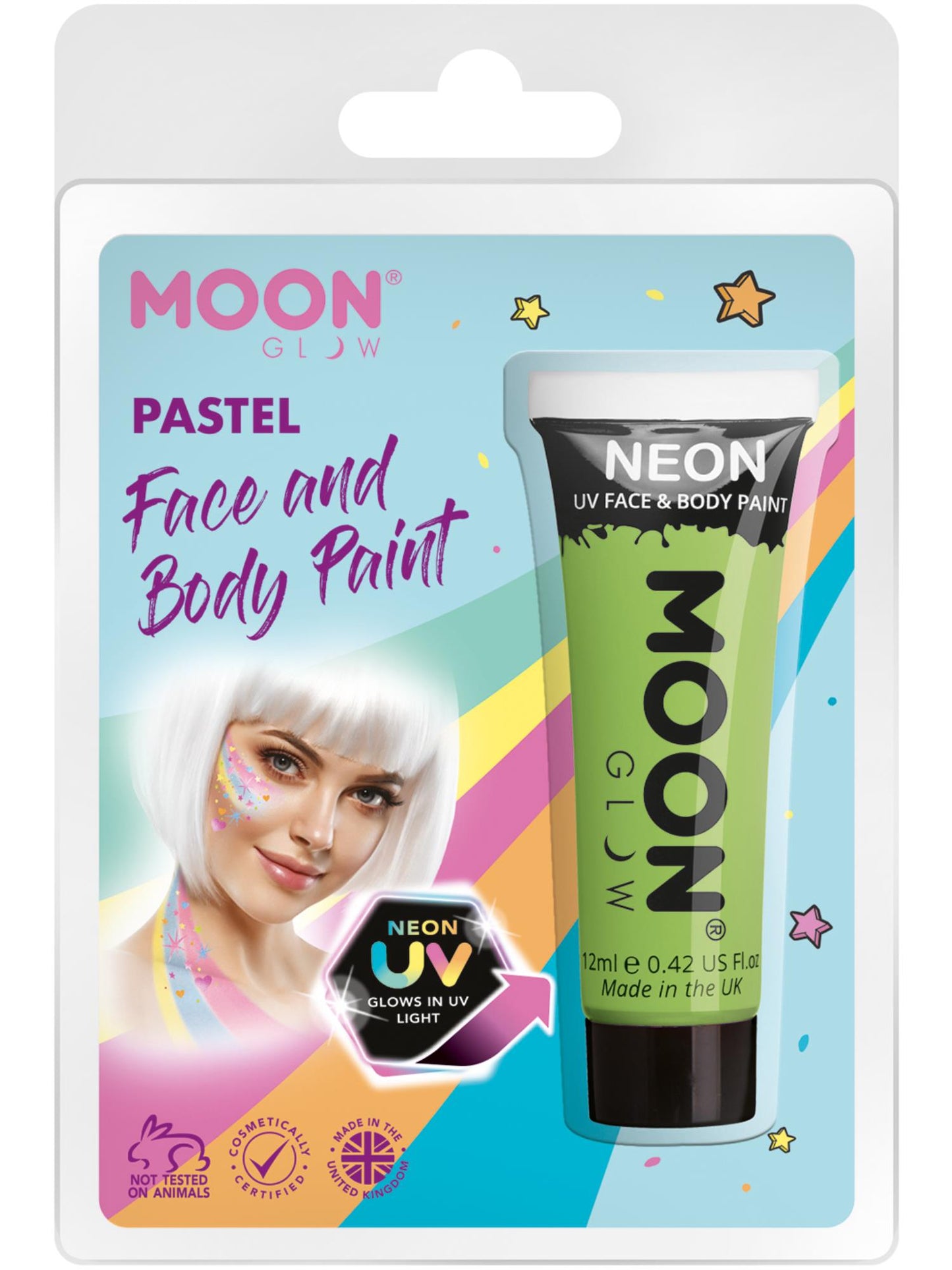 Moon Glow Pastel Neon UV Face Paint, Pastel Green Wholesale