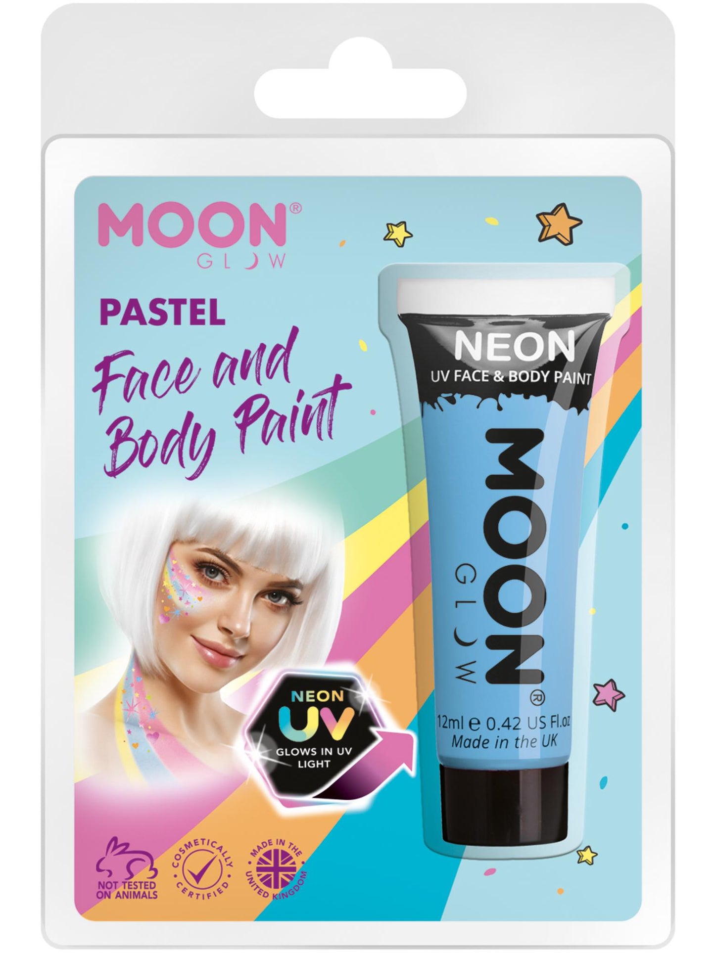 Moon Glow Pastel Neon UV Face Paint, Pastel Blue Wholesale