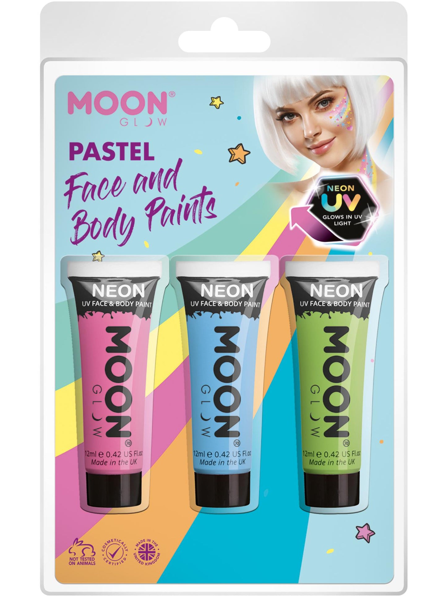 Moon Glow Pastel Neon UV Face Paint, Wholesale
