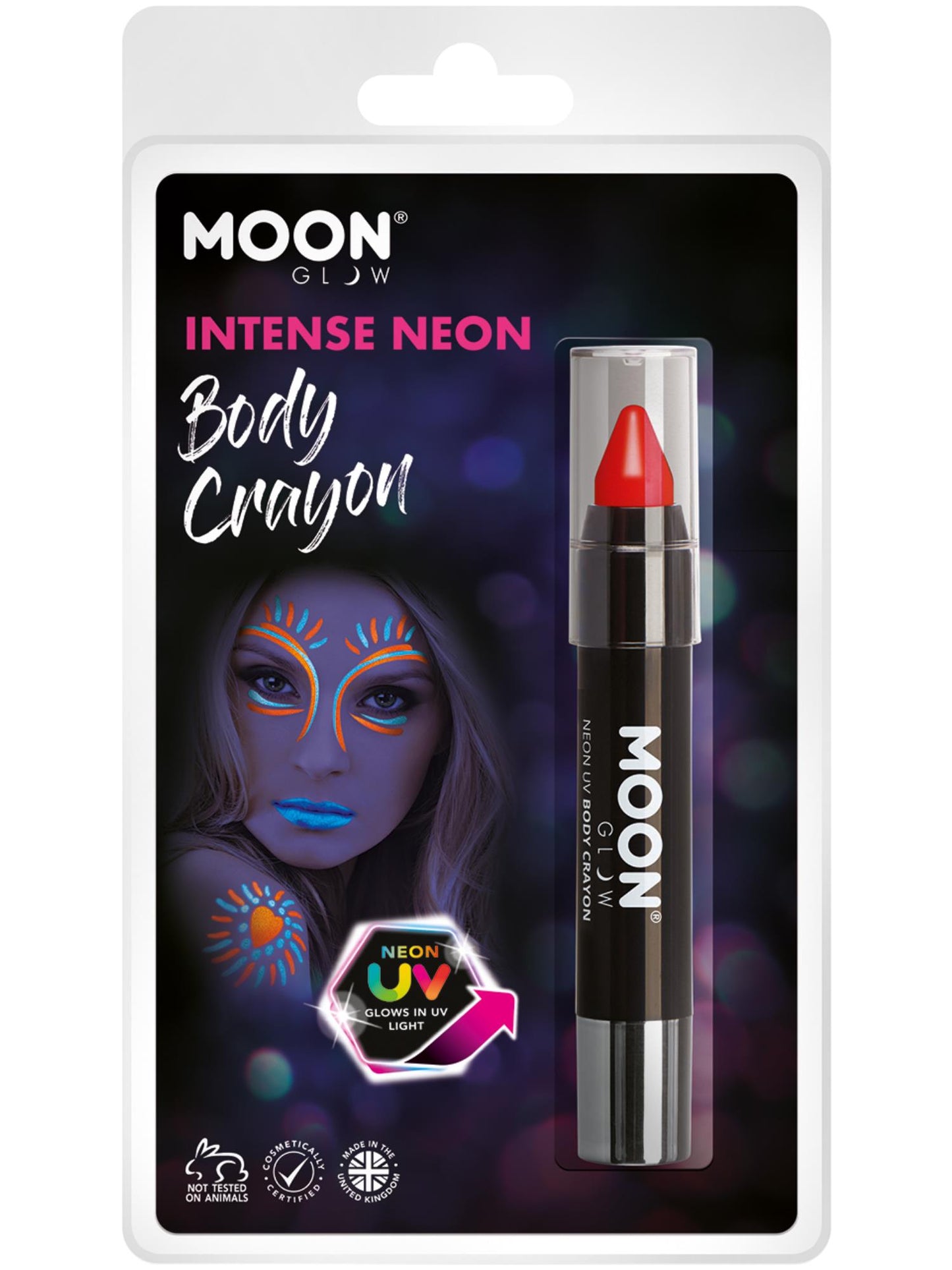 Moon Glow Intense Neon UV Body Crayons, Intense Re Wholesale