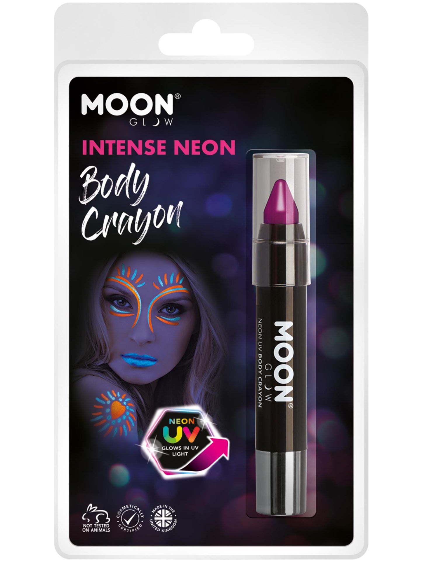 Moon Glow Intense Neon UV Body Crayons, Intense Pu Wholesale