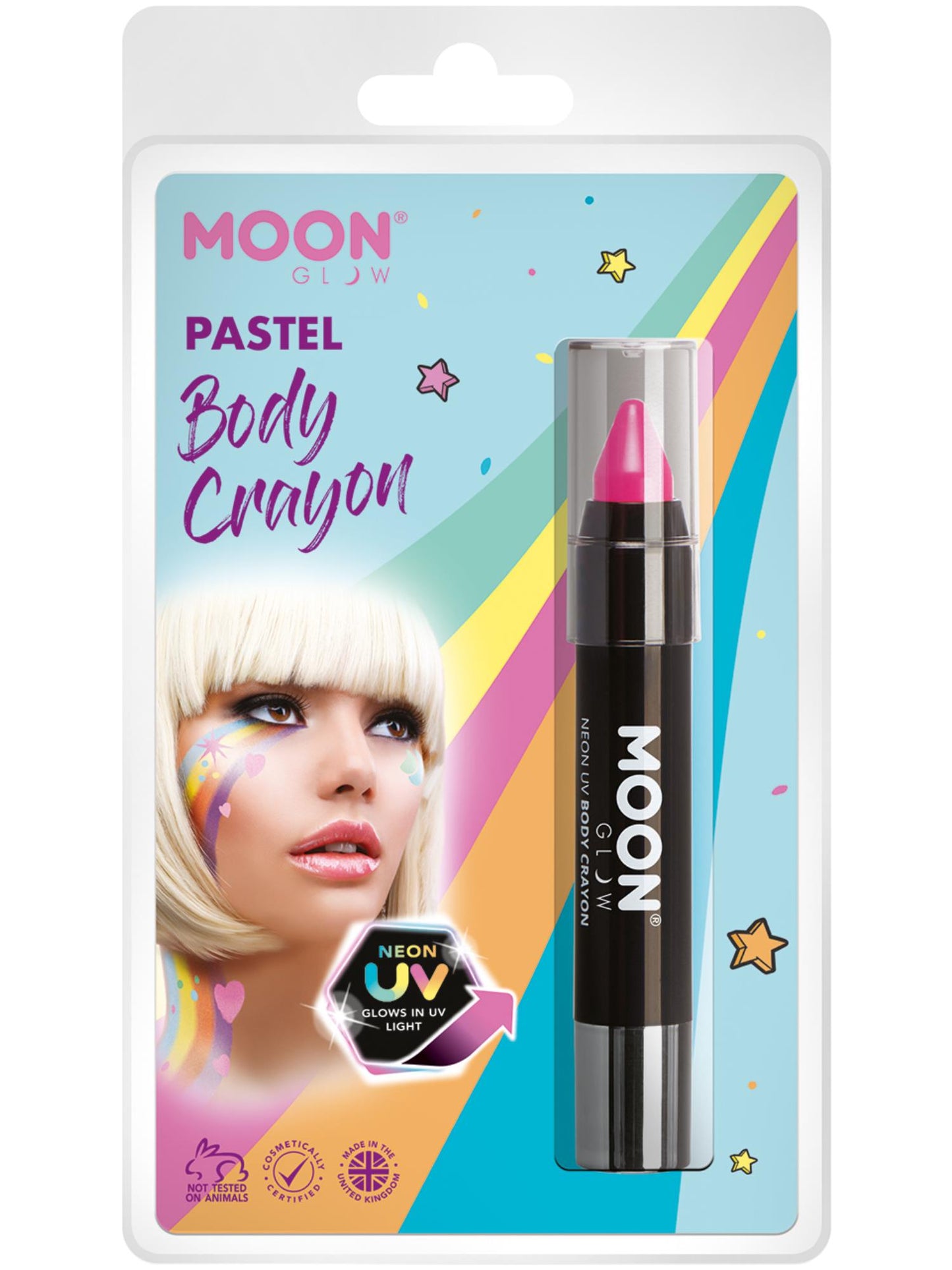Moon Glow Pastel Neon UV Body Crayons, Pastel Pink Wholesale