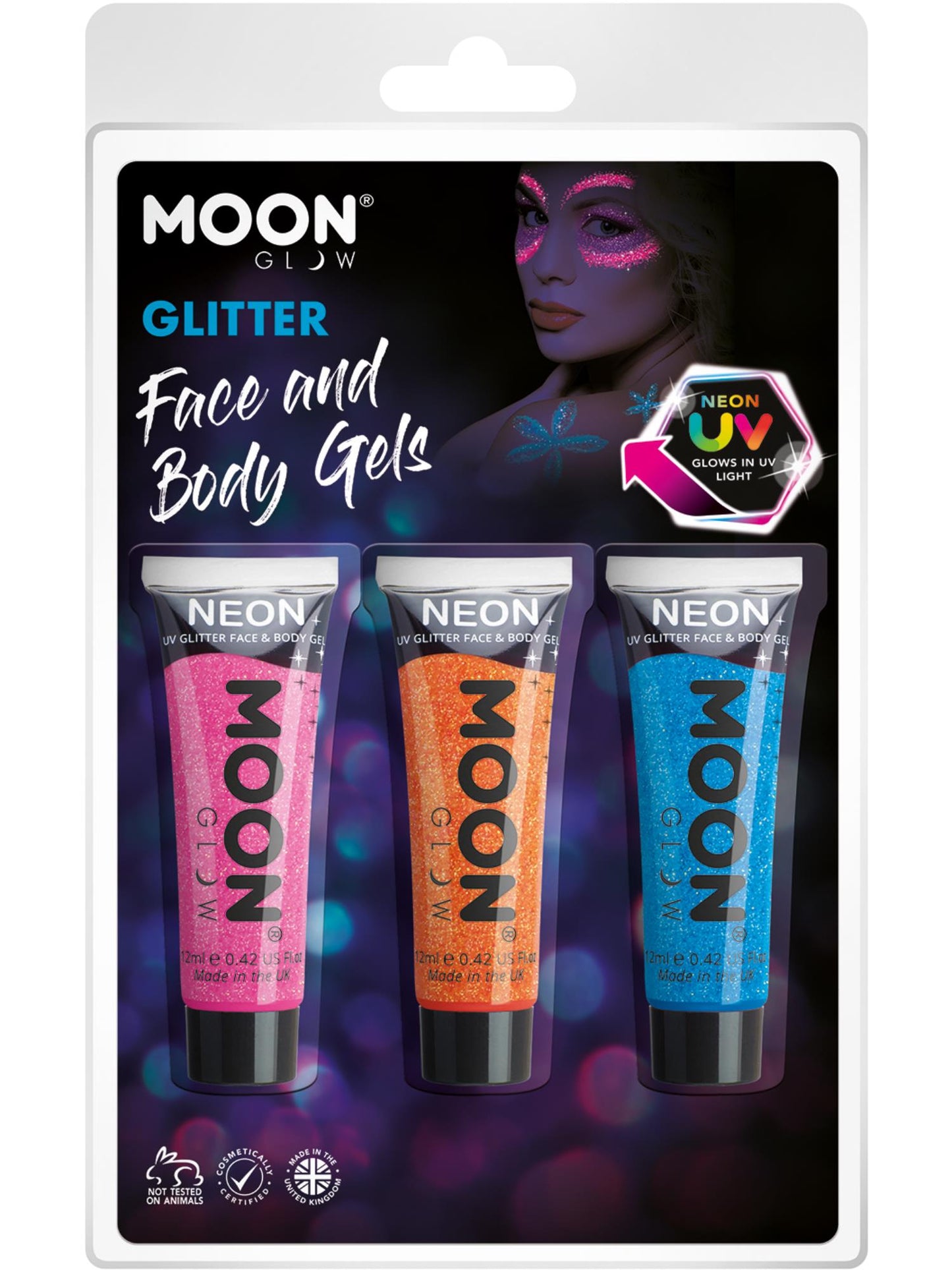 Moon Glow Neon UV Fine Glitter Gel, Wholesale