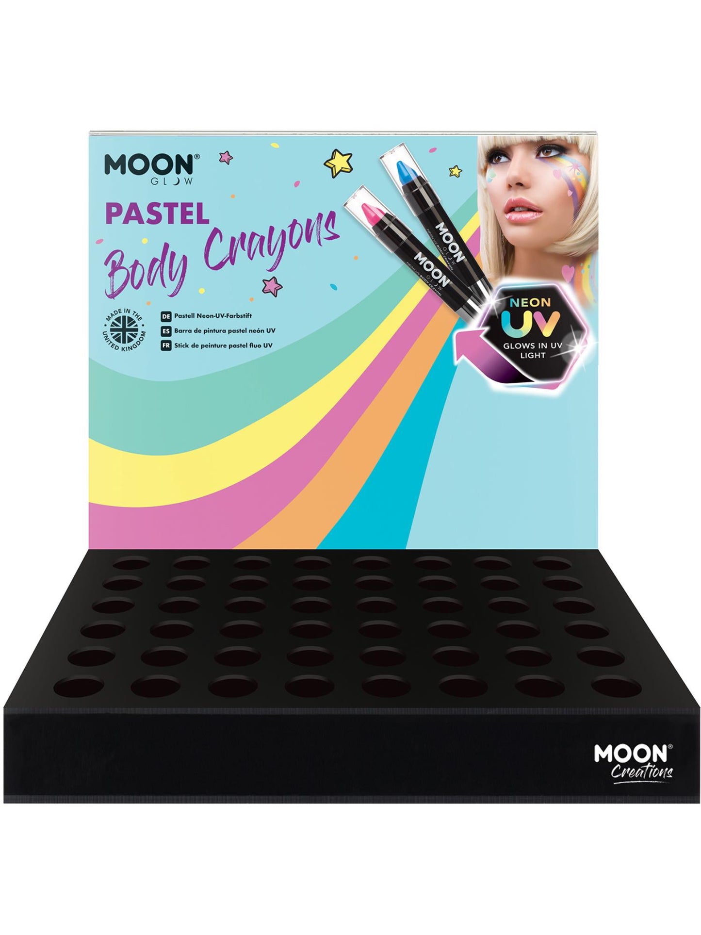Moon Glow Pastel Neon UV Body Crayons, Wholesale