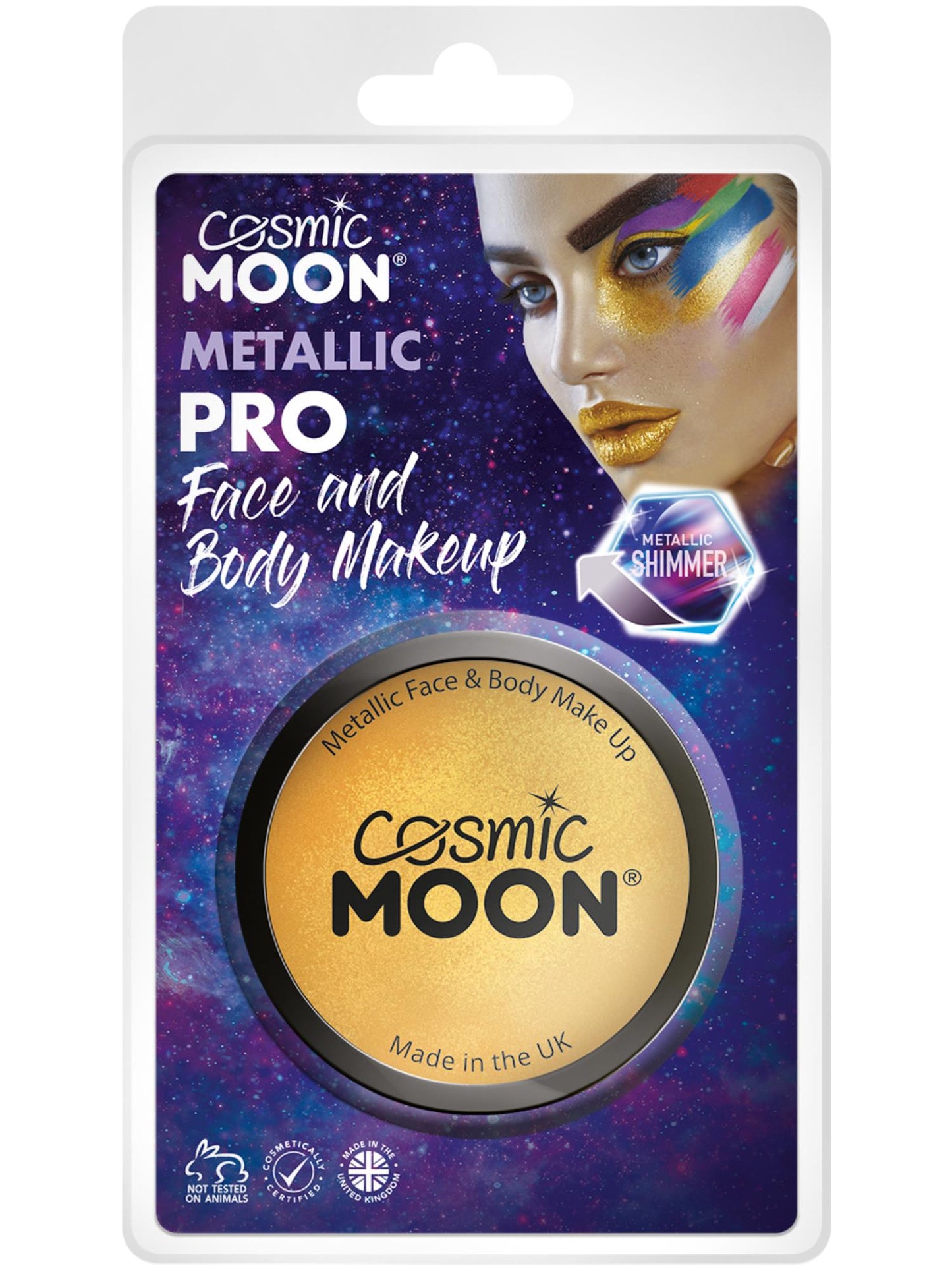 Cosmic Moon Metallic Pro Face Paint Cake Pots, Gol Wholesale