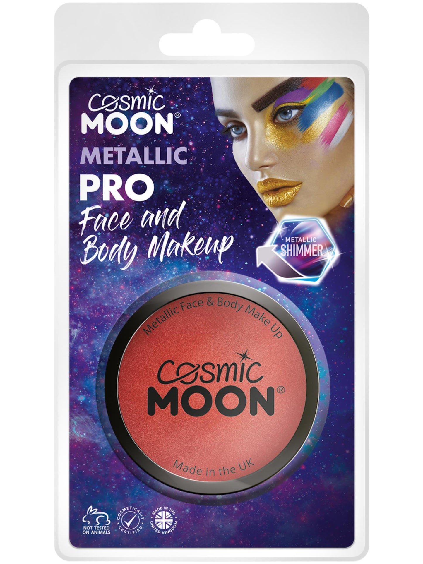 Cosmic Moon Metallic Pro Face Paint Cake pots, Red Wholesale