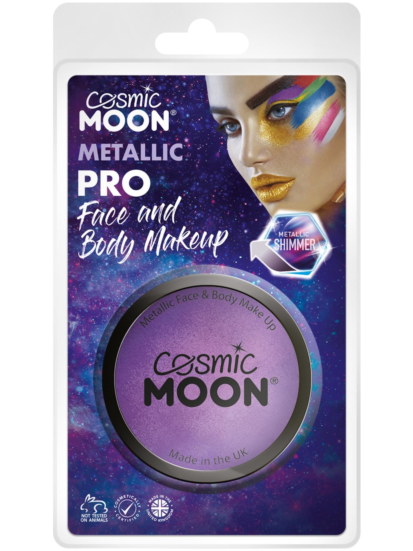 Cosmic Moon Metallic Pro Face Paint Cake Pots, Pur Wholesale