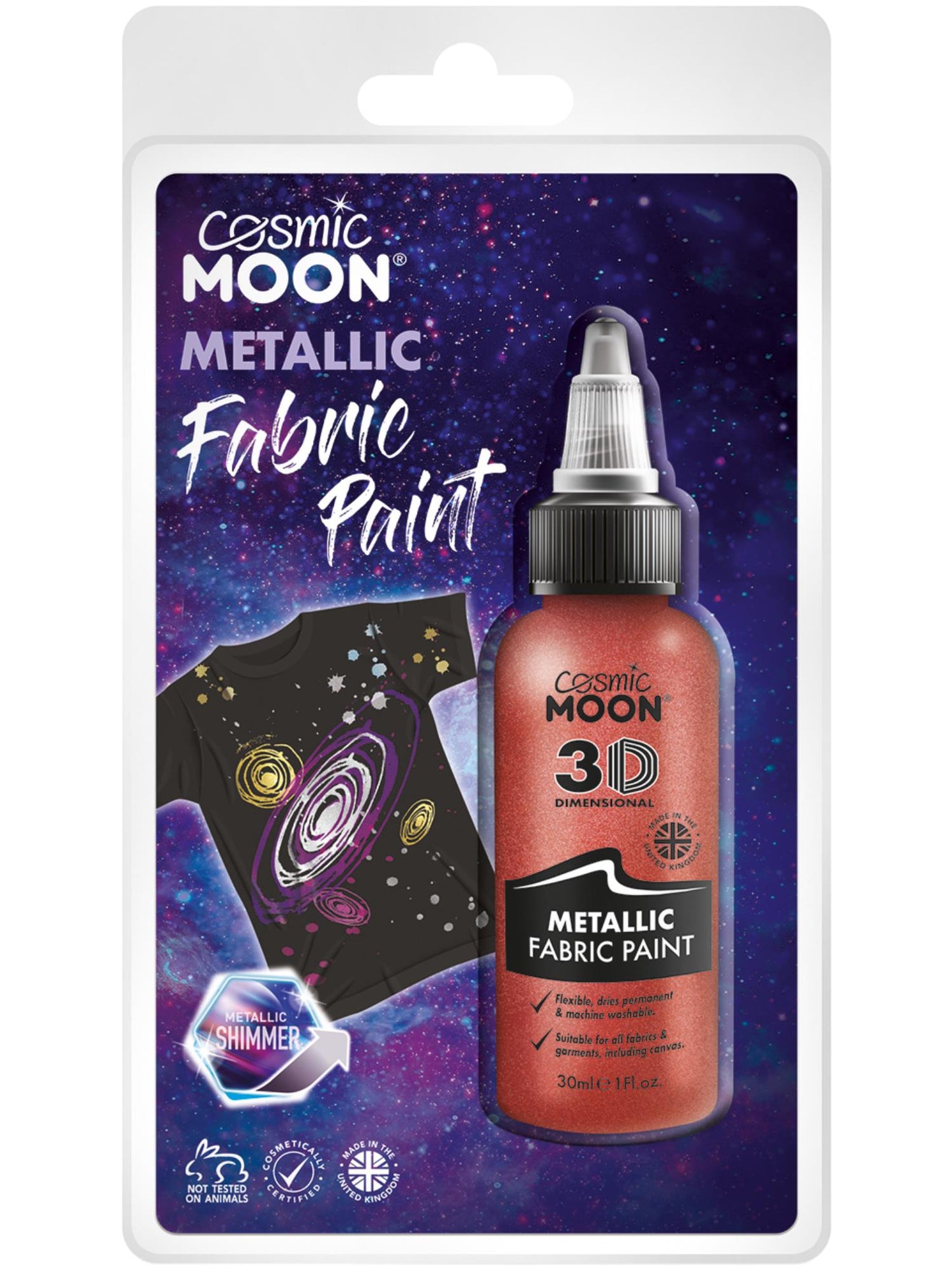 Cosmic Moon Metallic Fabric Paint, Red Wholesale