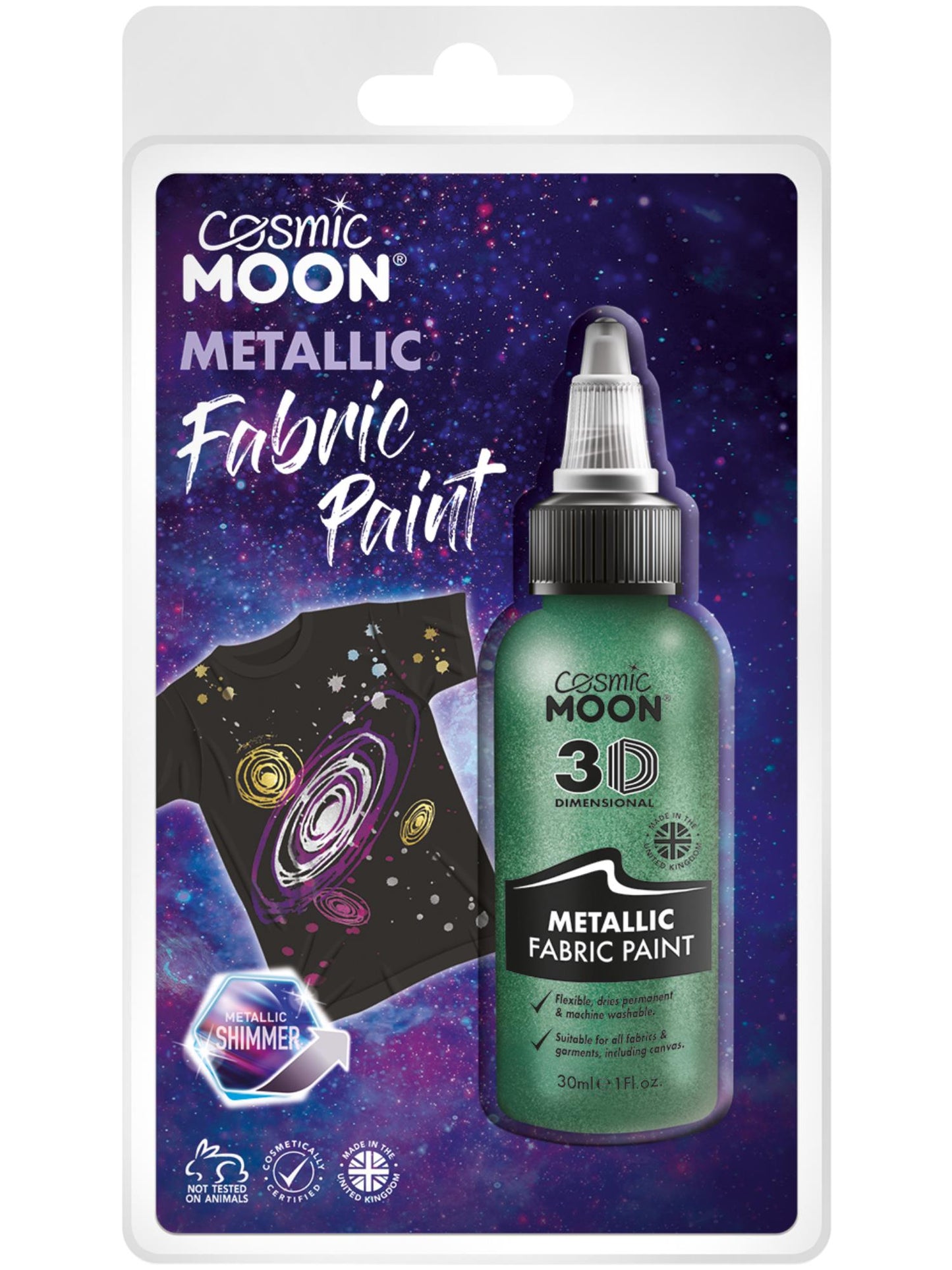 Cosmic Moon Metallic Fabric Paint, Green Wholesale