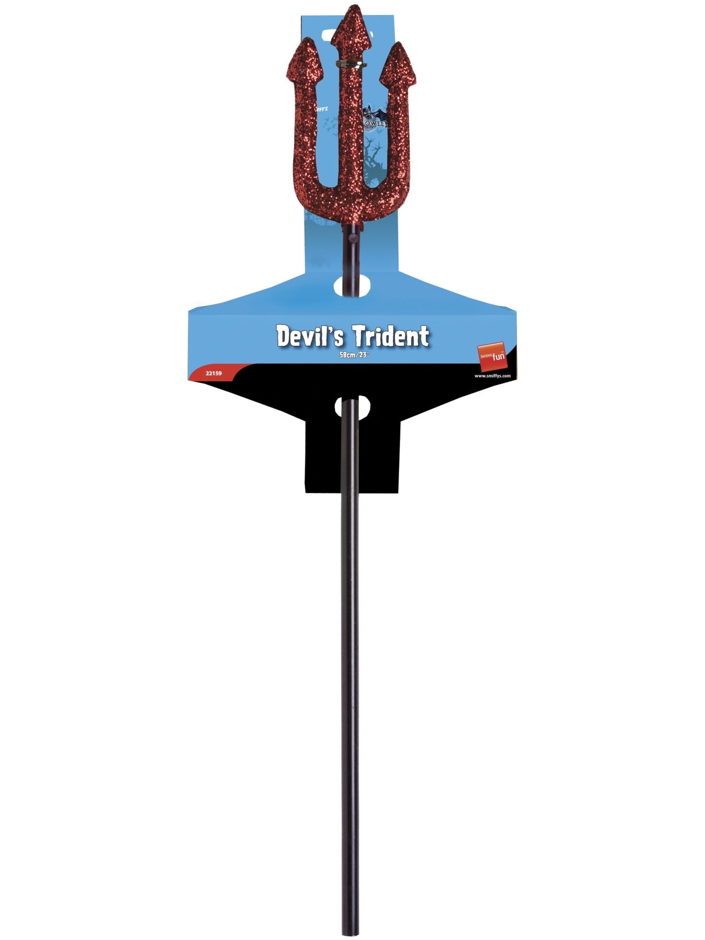 Tridente con brillos, Rojo, 58cm