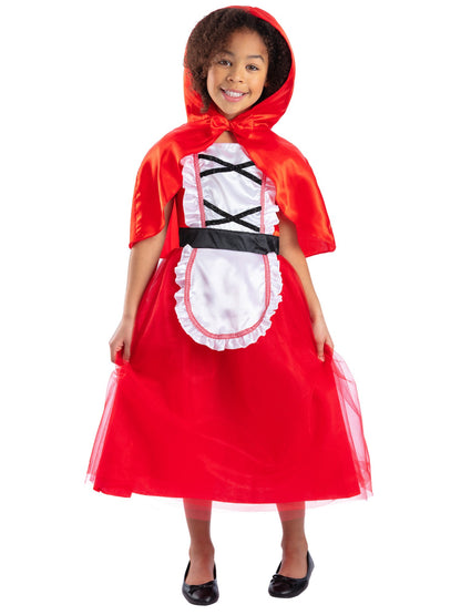 Costume Petit chaperon rouge Deluxe, rouge, avec robe et capuche