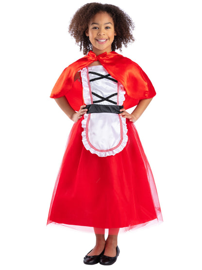 Costume Petit chaperon rouge Deluxe, rouge, avec robe et capuche