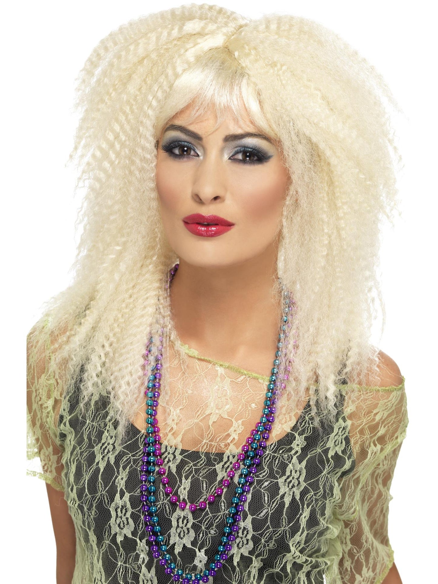 80s Trademark Crimp Wig, Blonde  Wholesale