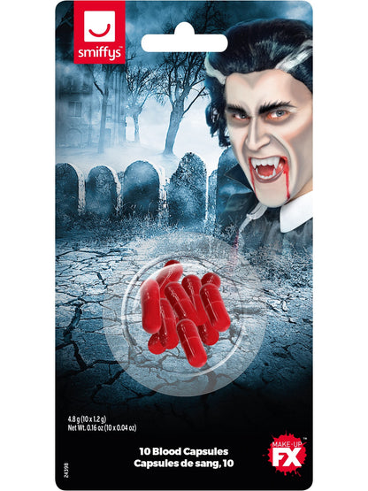 Smiffys Make-Up FX, Powder Blood Capsules, Red  Wholesale