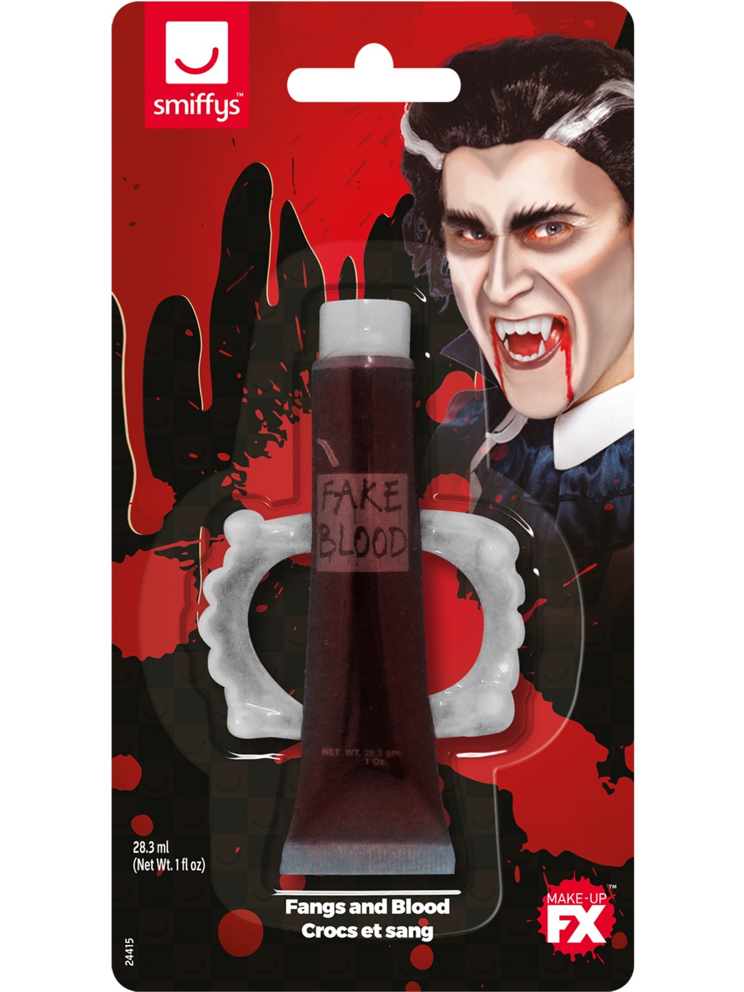 Smiffys Make-Up FX, Fangs & Blood, Red  Wholesale