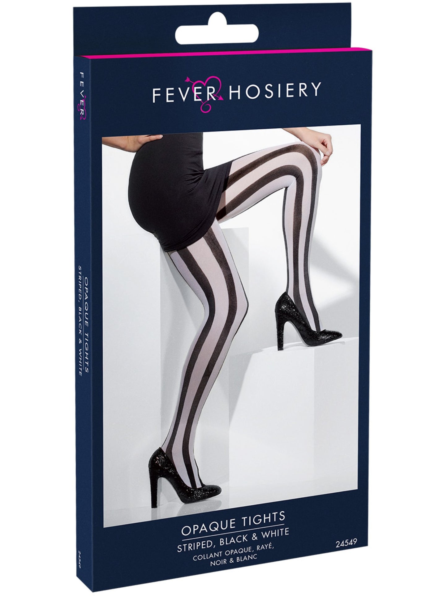 Opaque Tights, Black & White  Wholesale