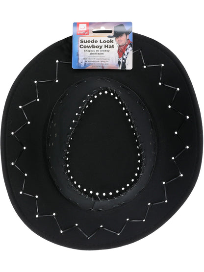 Wildleder-Look Cowboy-Hut, Schwarz