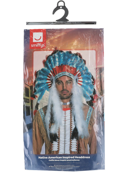 Native American Inspired Headdress, Blue  Wholesale